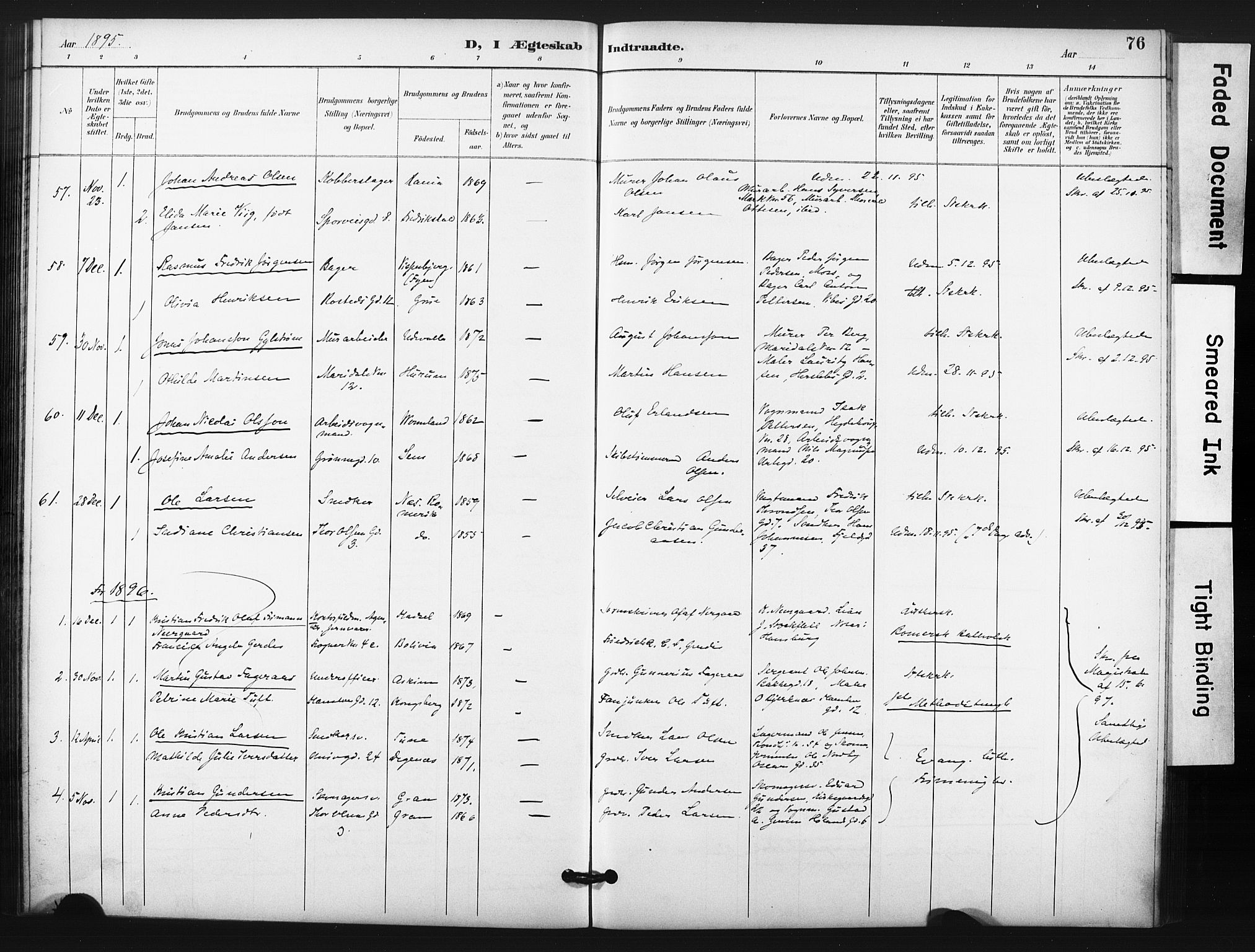 Trefoldighet prestekontor Kirkebøker, AV/SAO-A-10882/F/Fg/L0001: Ministerialbok nr. VII 1, 1892-1923, s. 76