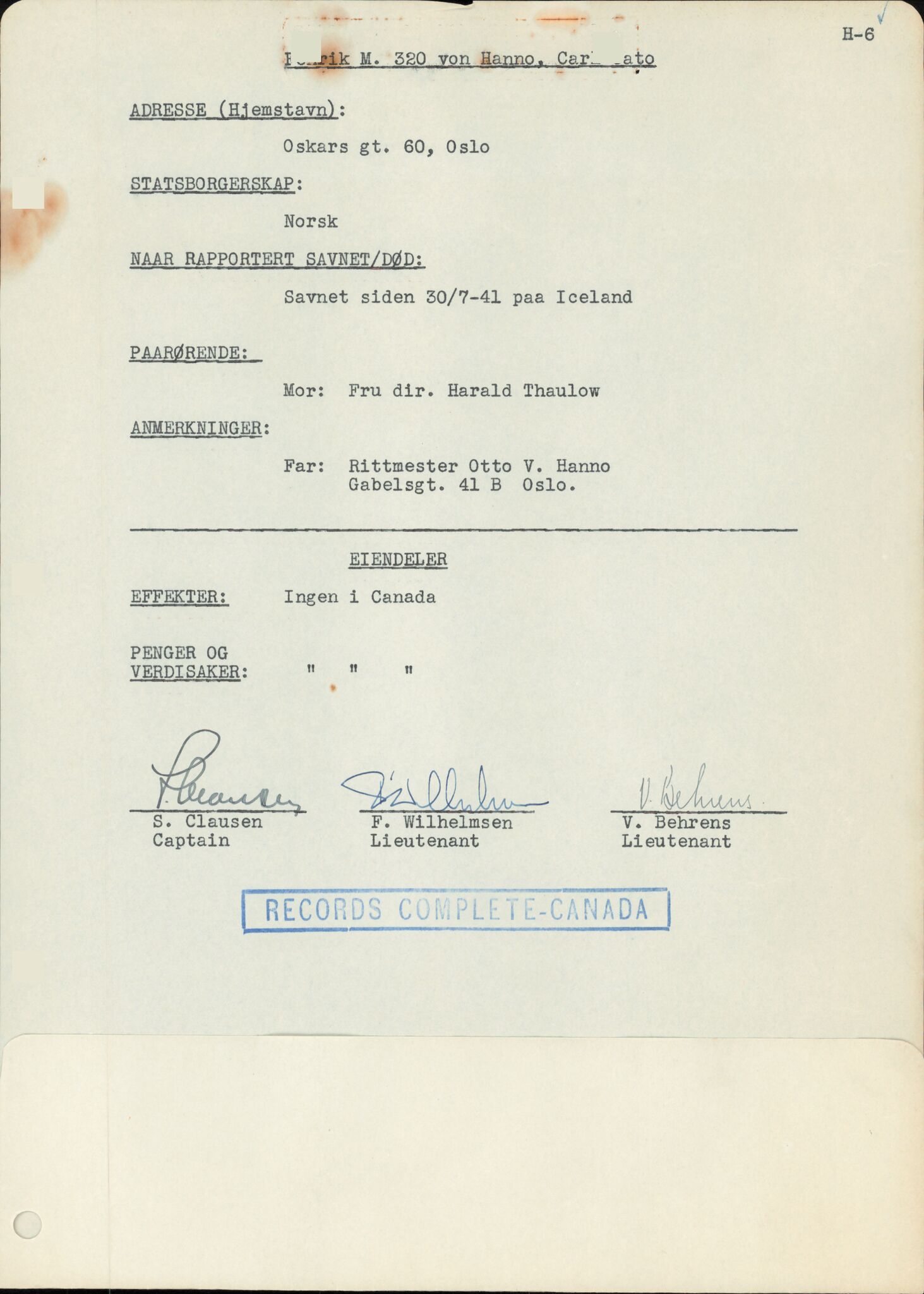 Forsvaret, Forsvarets overkommando/Luftforsvarsstaben, AV/RA-RAFA-4079/P/Pa/L0048: Personellpapirer, 1916, s. 330