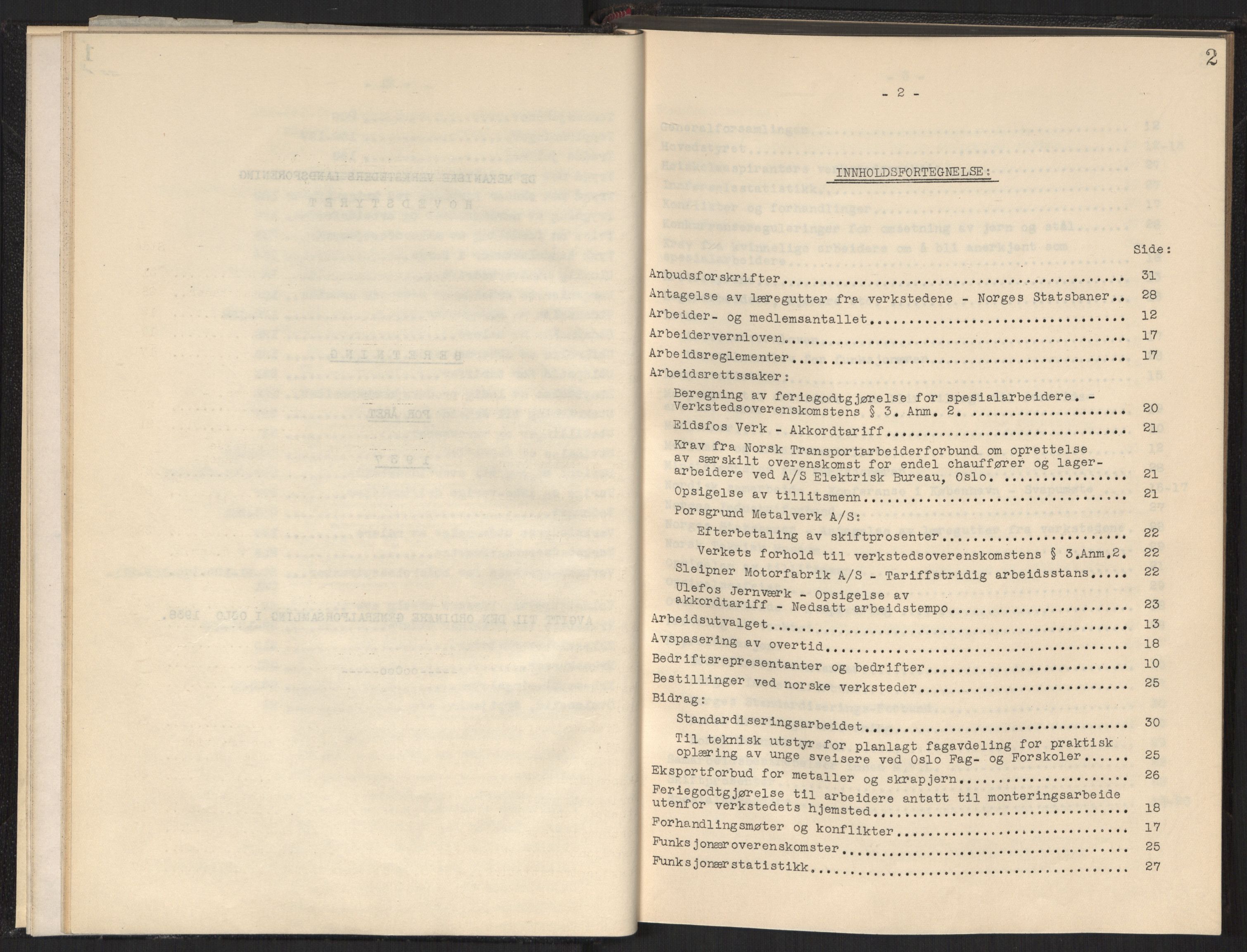 Teknologibedriftenes Landsforening TBL, RA/PA-1700/A/Ad/L0006: Årsberetning med register, 1937-1943, s. 2