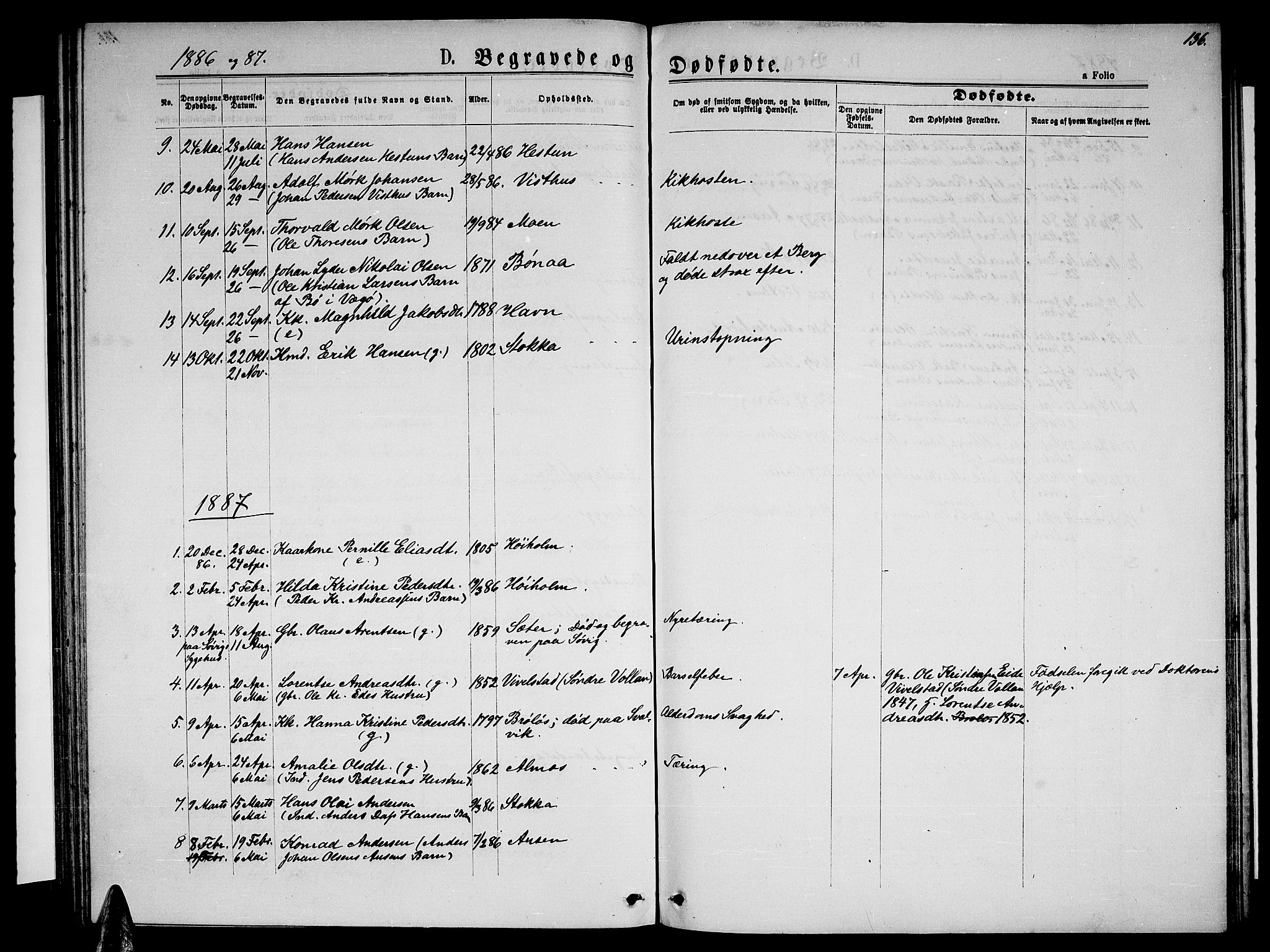 Ministerialprotokoller, klokkerbøker og fødselsregistre - Nordland, SAT/A-1459/819/L0276: Klokkerbok nr. 819C02, 1869-1887, s. 136