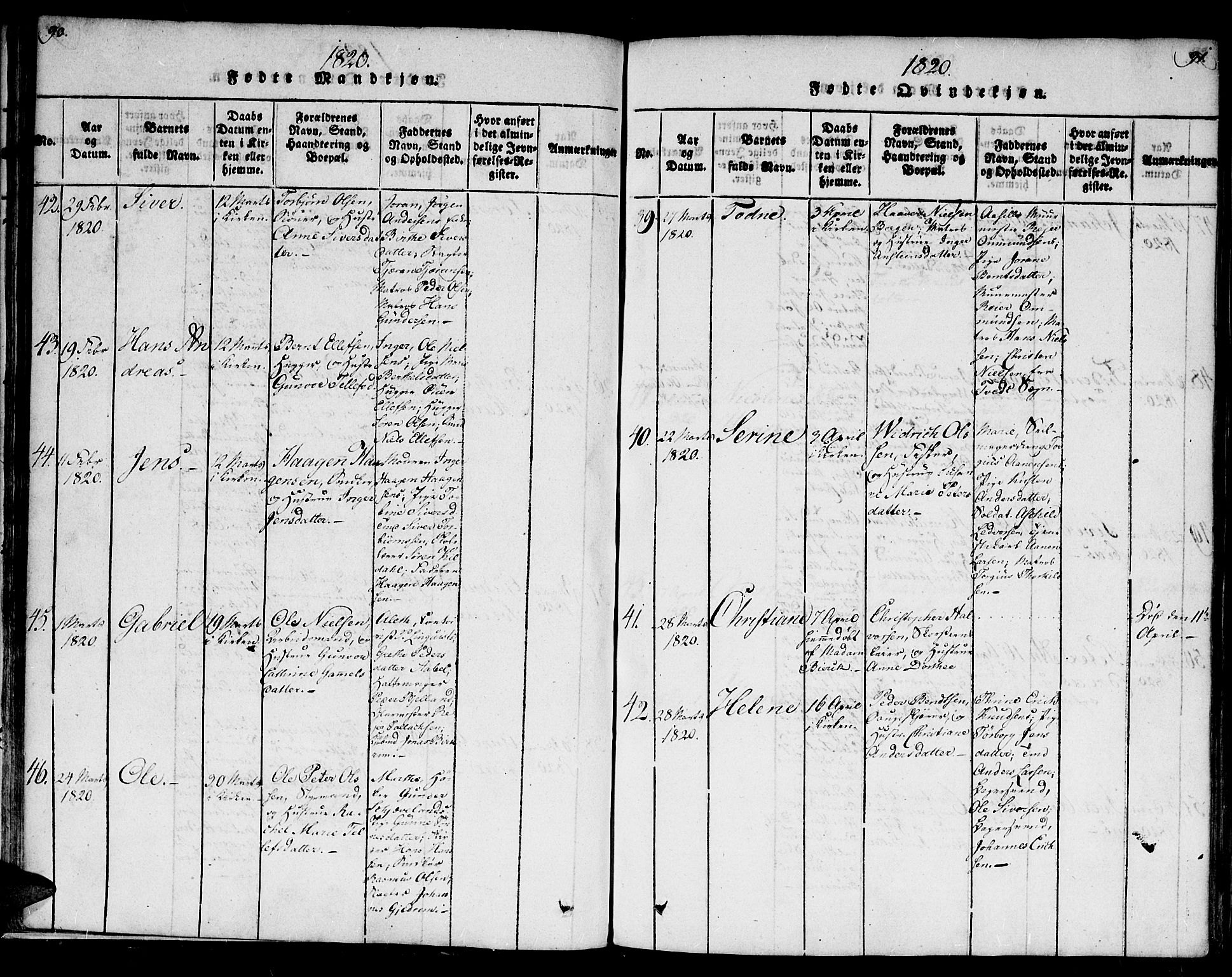 Kristiansand domprosti, AV/SAK-1112-0006/F/Fb/L0001: Klokkerbok nr. B 1, 1818-1821, s. 90-91