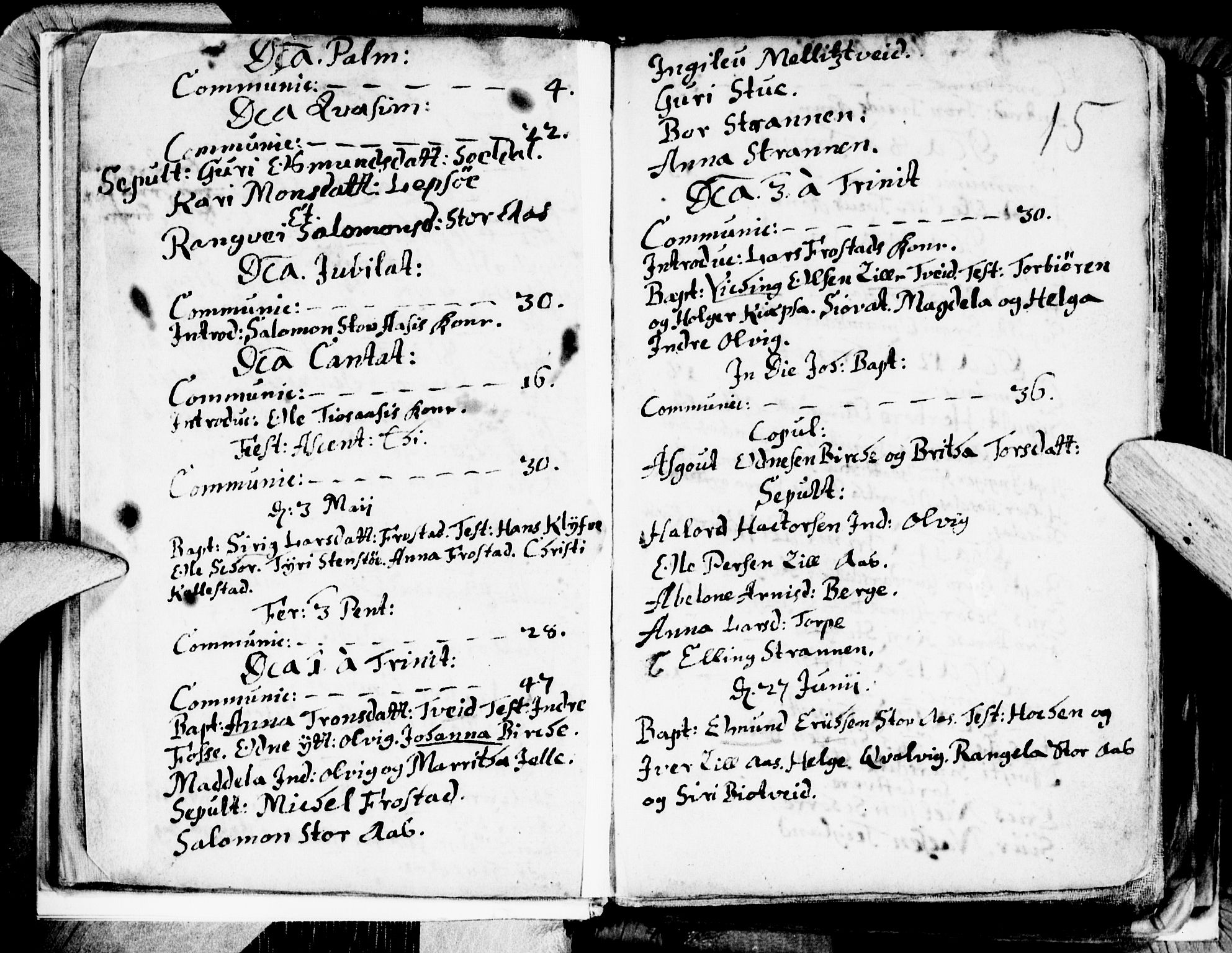 Kvam sokneprestembete, AV/SAB-A-76201/H/Haa: Ministerialbok nr. A 1, 1690-1741, s. 15
