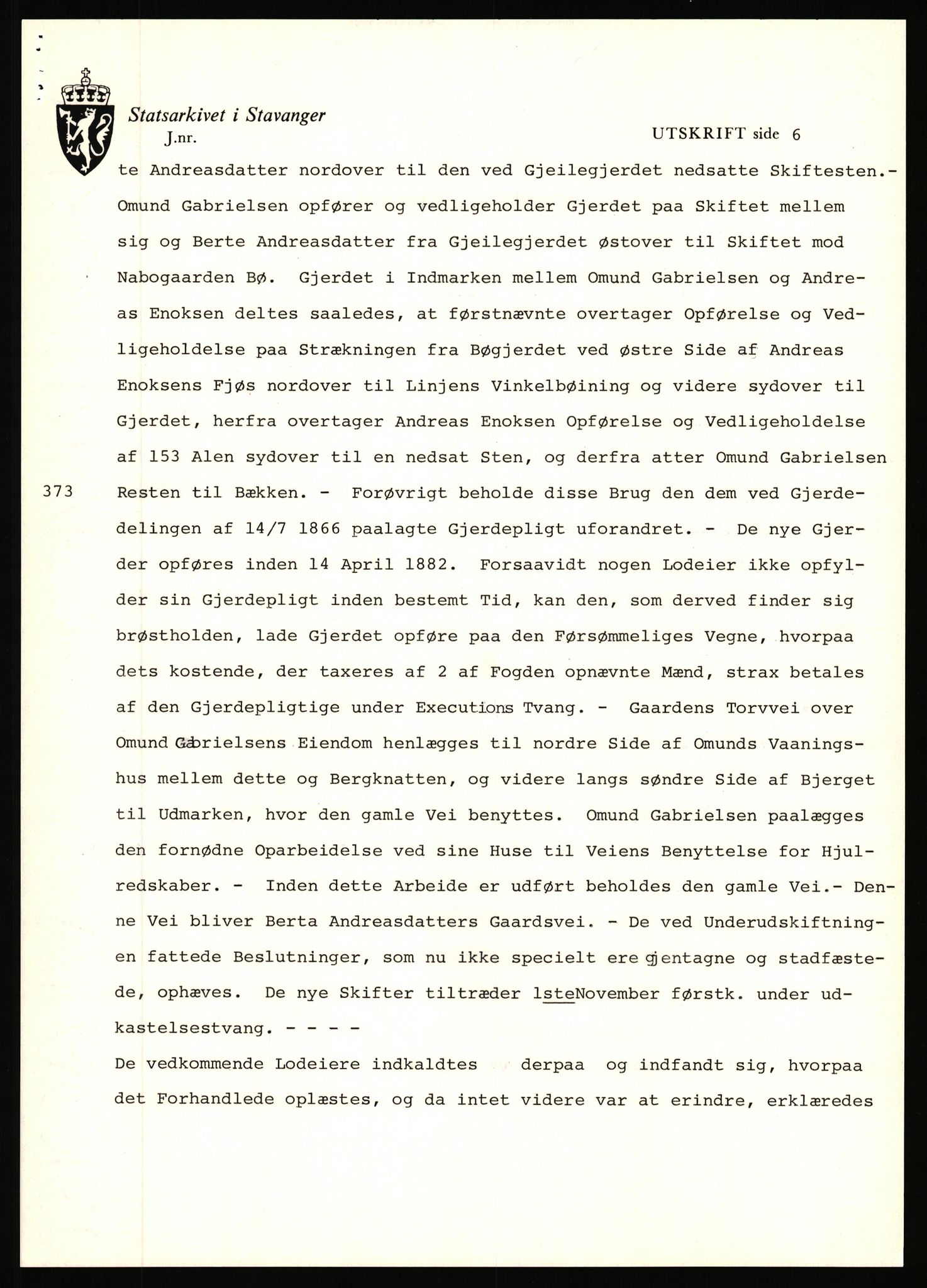 Statsarkivet i Stavanger, SAST/A-101971/03/Y/Yj/L0096: Avskrifter sortert etter gårdsnavn: Vistad - Vågen søndre, 1750-1930, s. 179