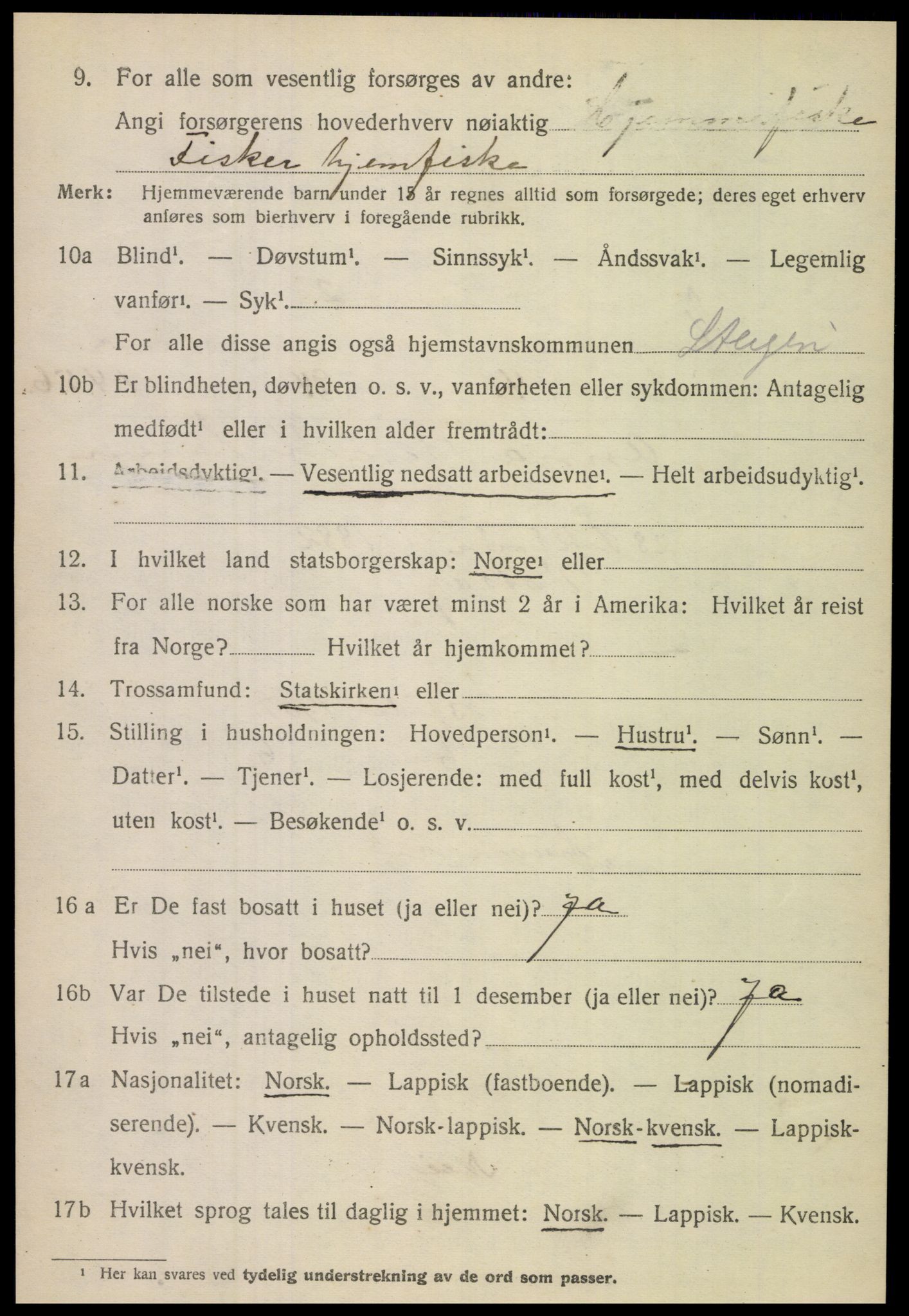 SAT, Folketelling 1920 for 1848 Steigen herred, 1920, s. 4807