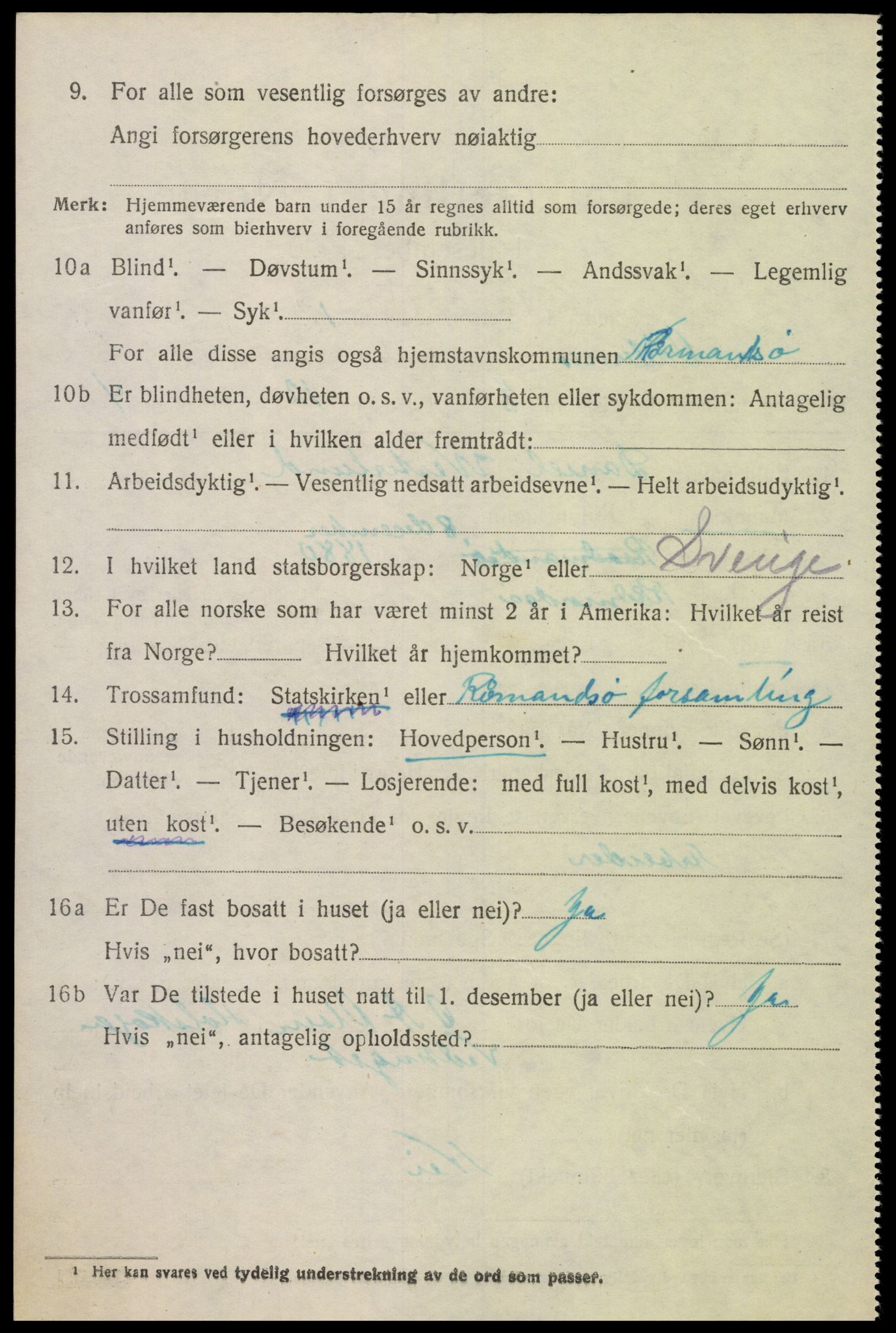 SAK, Folketelling 1920 for 1012 Oddernes herred, 1920, s. 4452