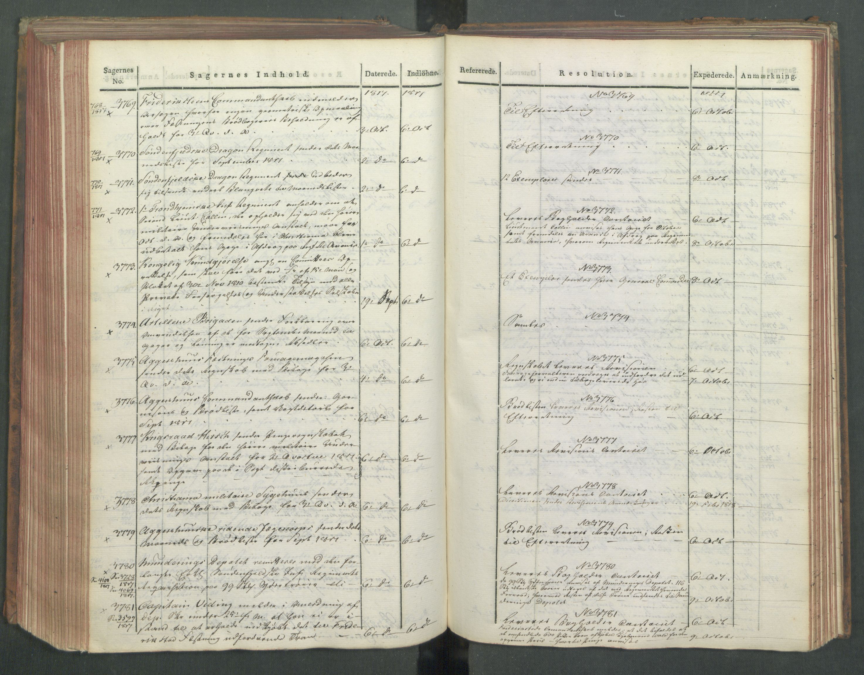 Armédepartementet, AV/RA-RAFA-3493/C/Ca/L0012: 6. Departements Journal, 1817