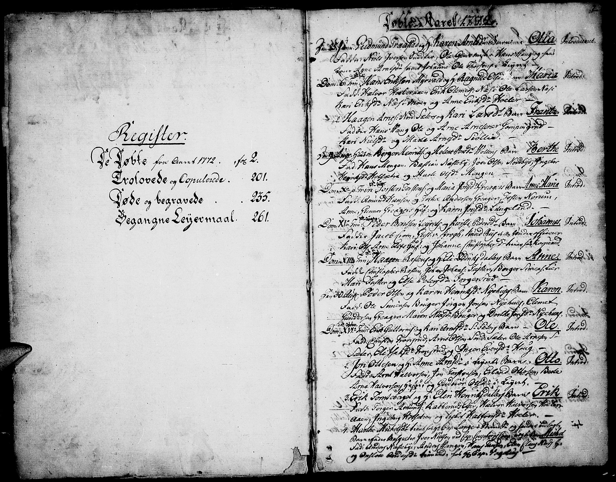 Vinger prestekontor, AV/SAH-PREST-024/H/Ha/Haa/L0005: Ministerialbok nr. 5, 1772-1813, s. 2