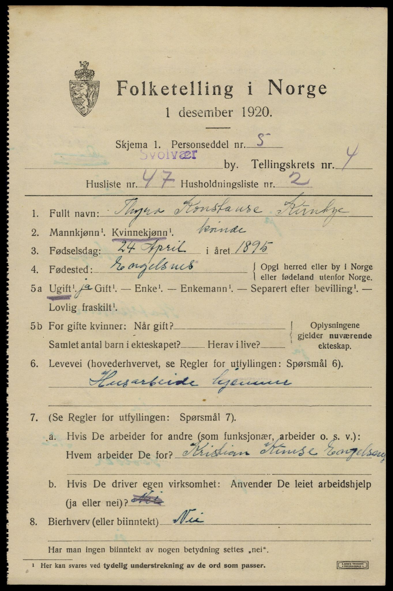 SAT, Folketelling 1920 for 1806 Svolvær kjøpstad, 1920, s. 6418