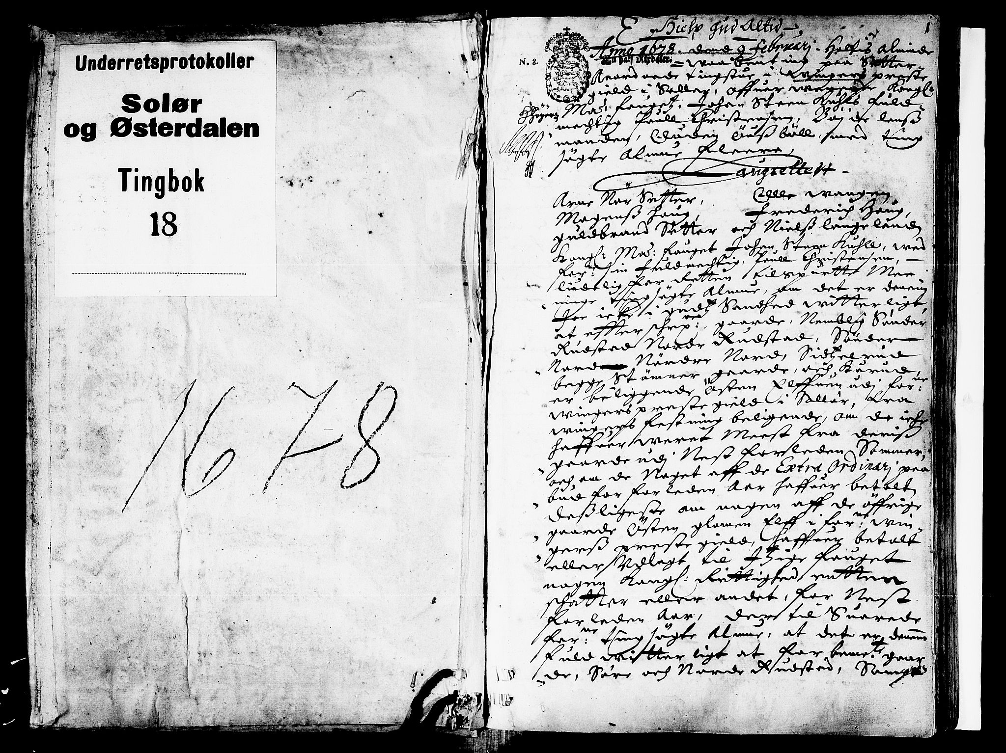 Solør og Østerdalen sorenskriveri, AV/SAH-TING-024/G/Gb/L0018: Tingbok, 1678, s. 0b-1a