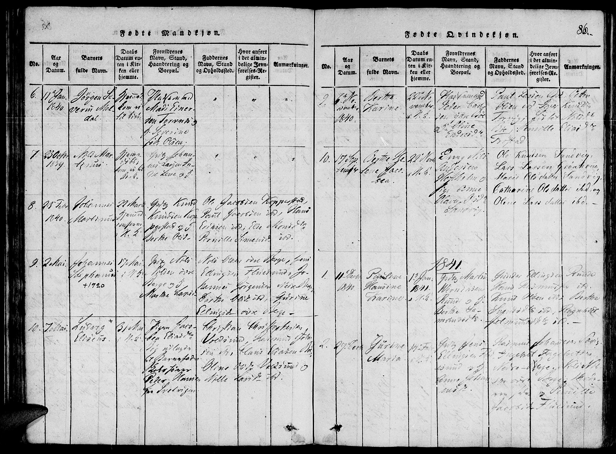 Ministerialprotokoller, klokkerbøker og fødselsregistre - Møre og Romsdal, AV/SAT-A-1454/507/L0069: Ministerialbok nr. 507A04, 1816-1841, s. 86