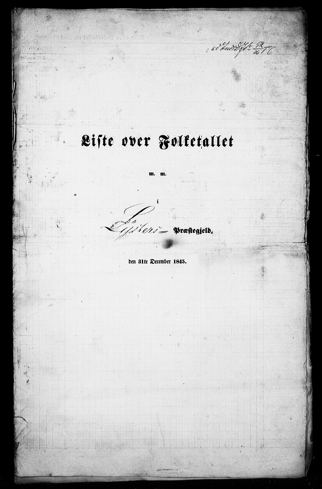 SAB, Folketelling 1845 for 1426P Luster prestegjeld, 1845