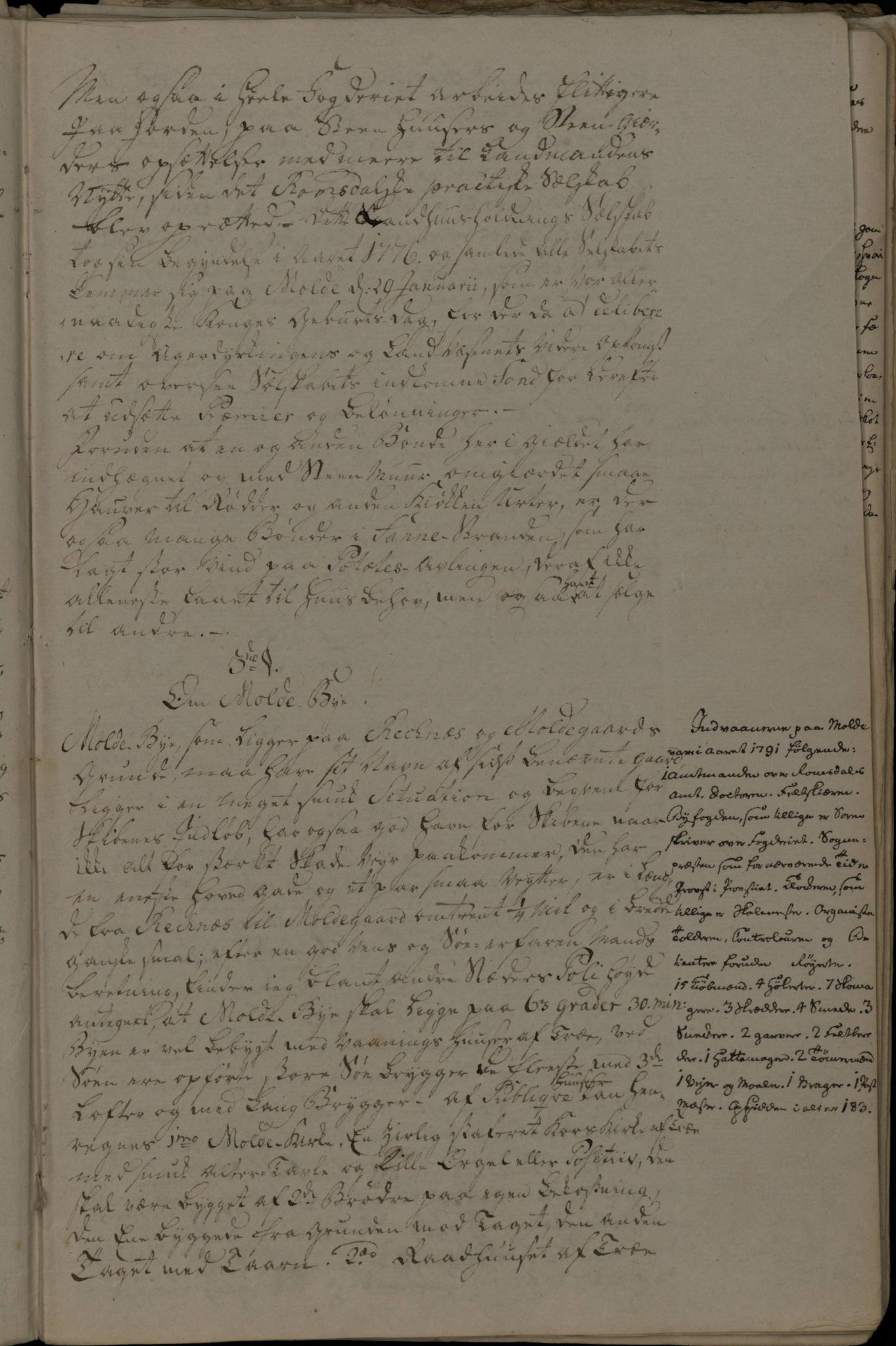 Nidaros biskop, AV/SAT-A-0968/F/L0072: Beskrivelse og kart over Romsdals fogderi, 1789