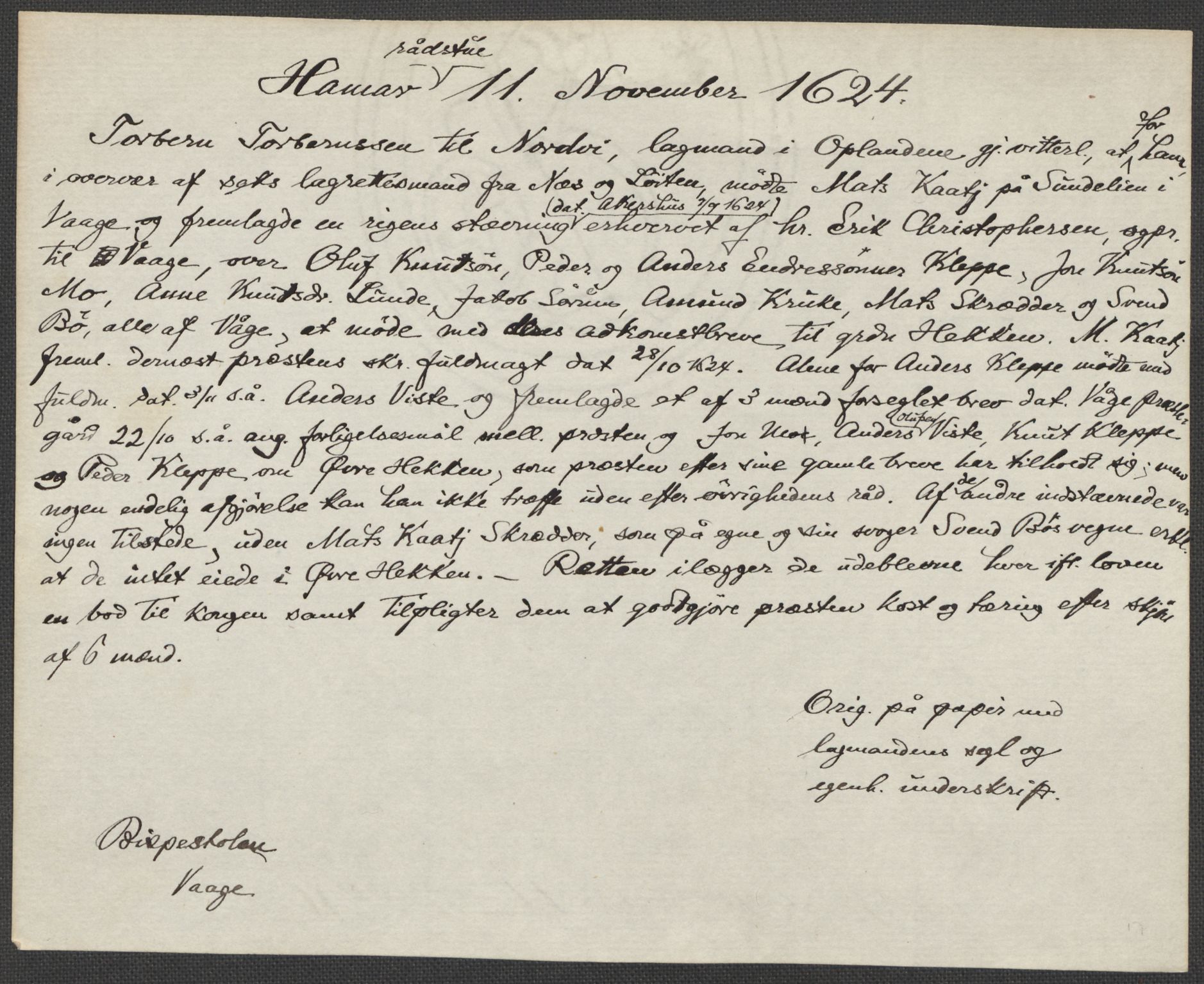Riksarkivets diplomsamling, AV/RA-EA-5965/F15/L0013: Prestearkiv - Oppland, 1590-1657, s. 144