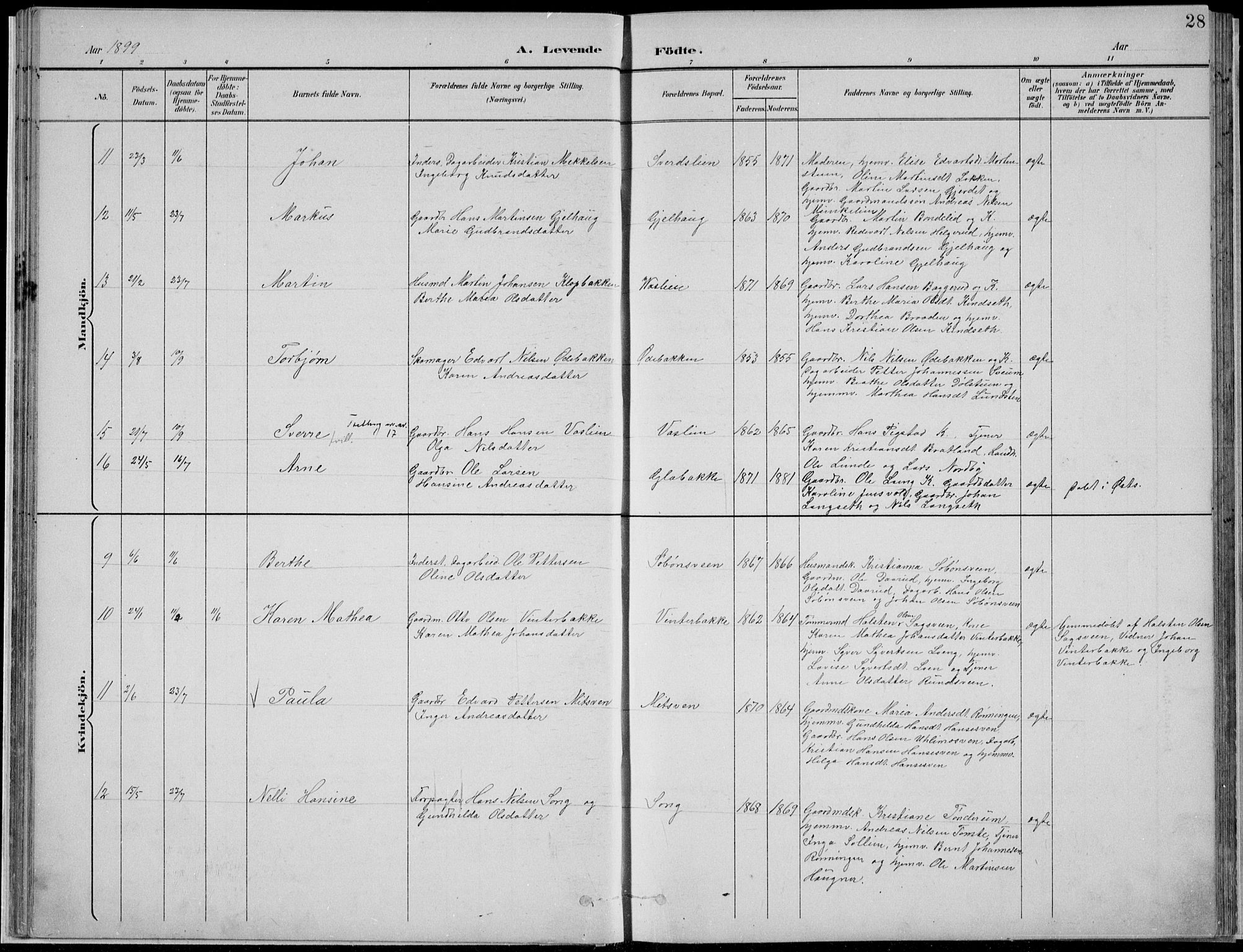 Nordre Land prestekontor, AV/SAH-PREST-124/H/Ha/Hab/L0013: Klokkerbok nr. 13, 1891-1904, s. 28