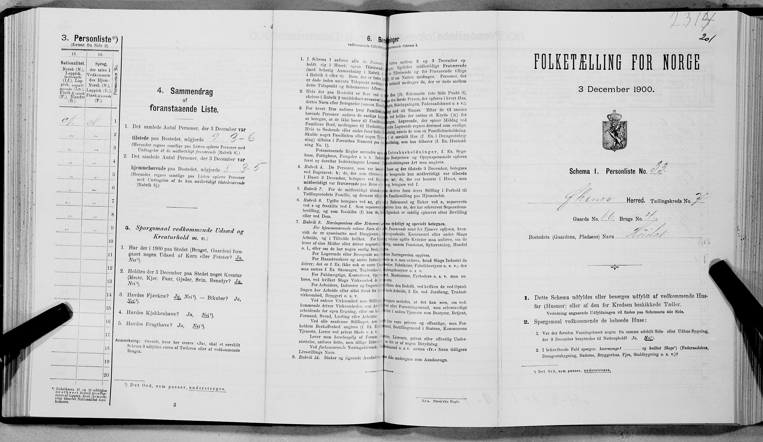 SAT, Folketelling 1900 for 1868 Øksnes herred, 1900, s. 609