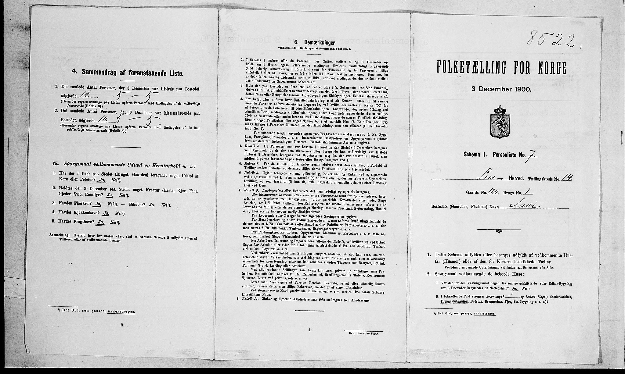 RA, Folketelling 1900 for 0626 Lier herred, 1900, s. 2284