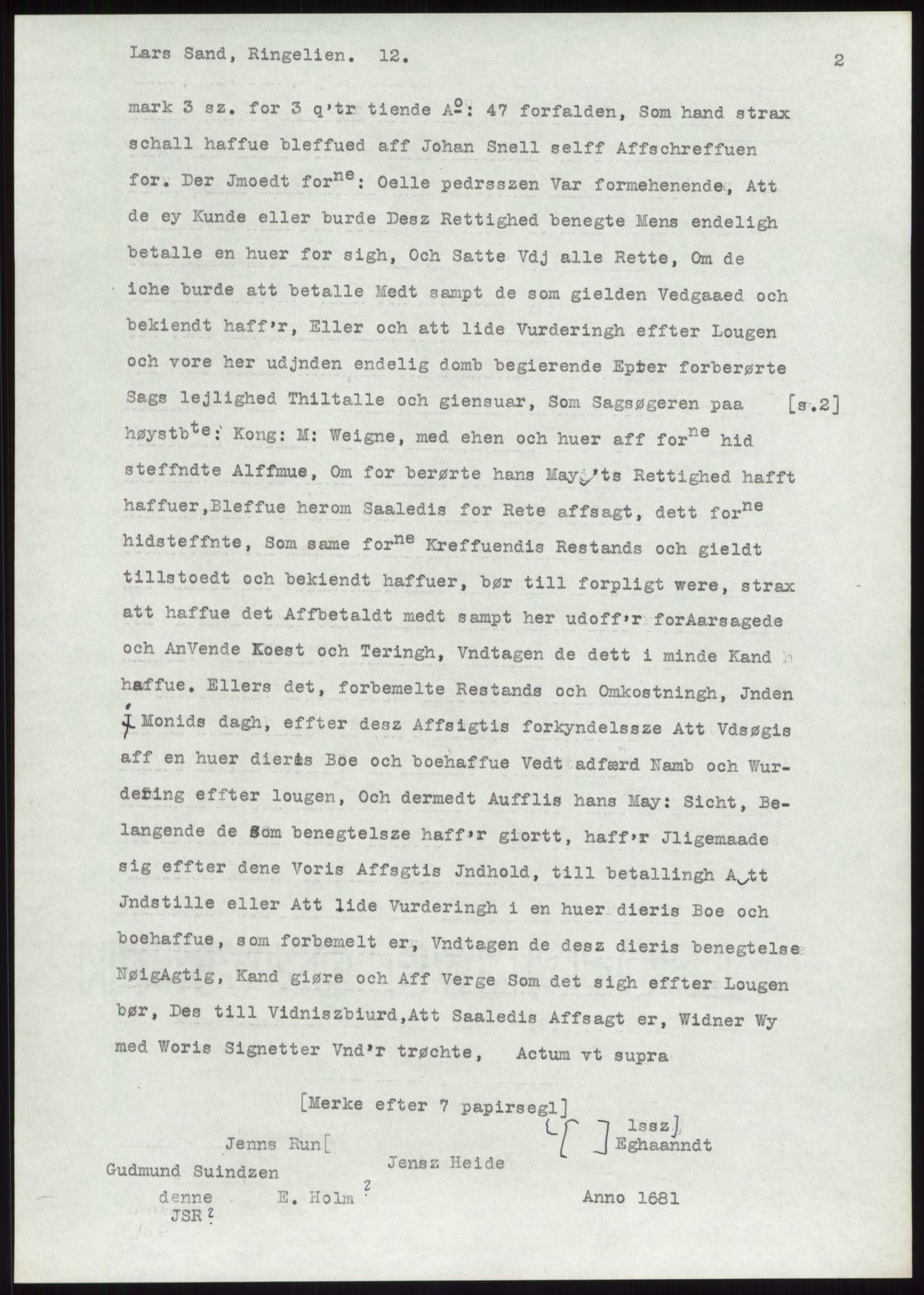 Samlinger til kildeutgivelse, Diplomavskriftsamlingen, AV/RA-EA-4053/H/Ha, s. 3363