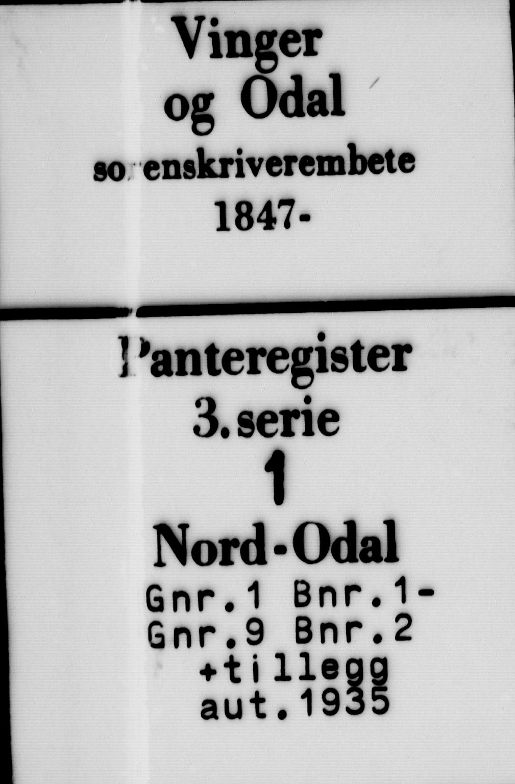 Vinger og Odal sorenskriveri, SAH/TING-022/H/Ha/Hac/Hacb/L0001: Panteregister nr. 3.1, 1935
