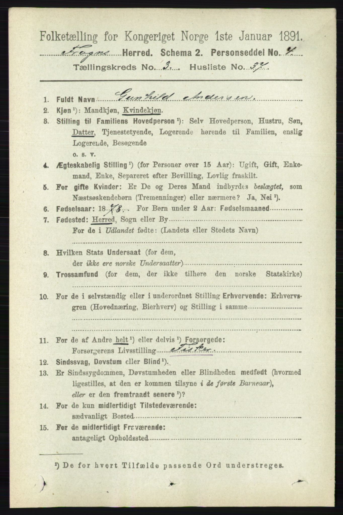 RA, Folketelling 1891 for 0215 Frogn herred, 1891, s. 2128