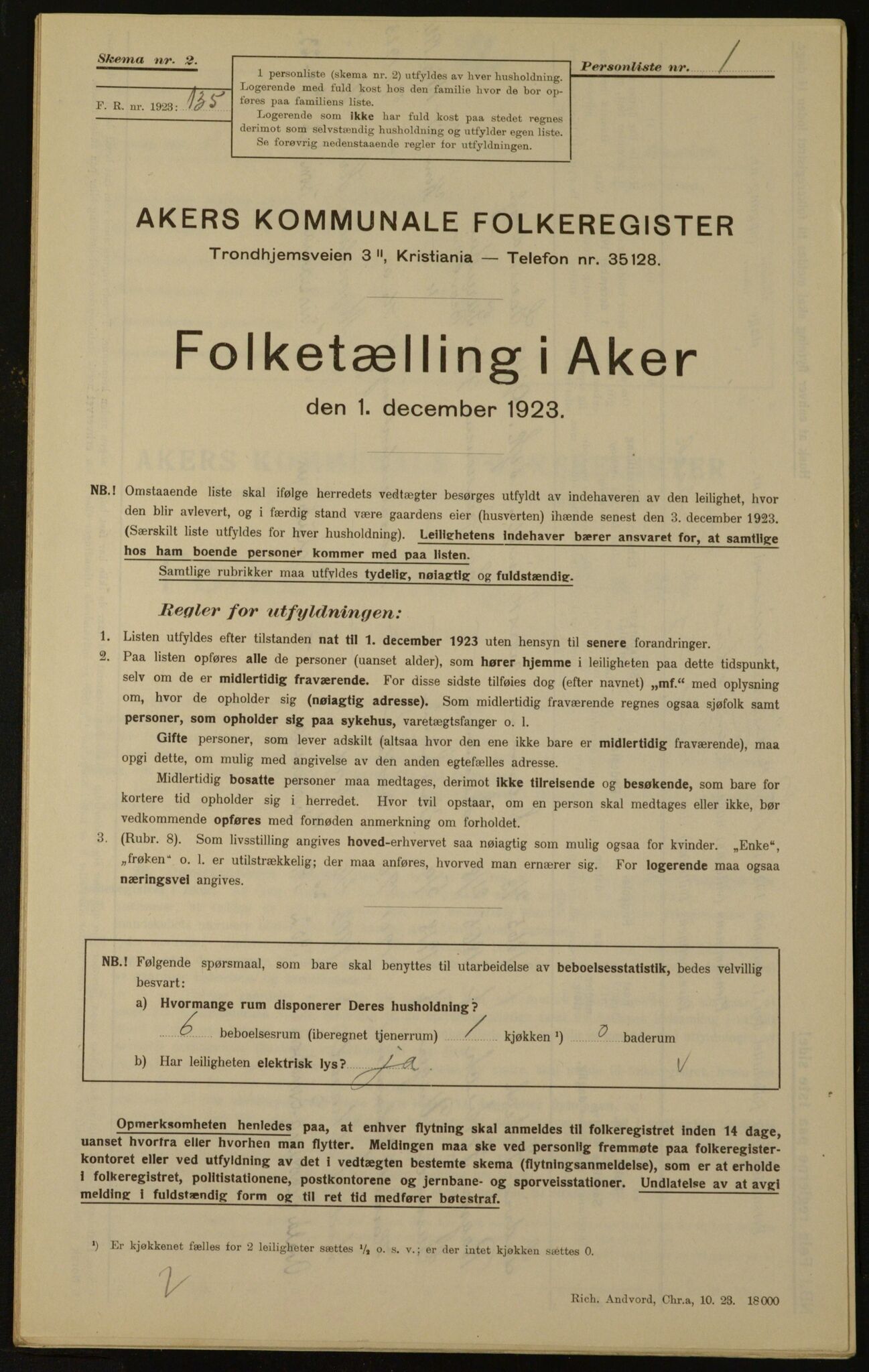 , Kommunal folketelling 1.12.1923 for Aker, 1923, s. 770