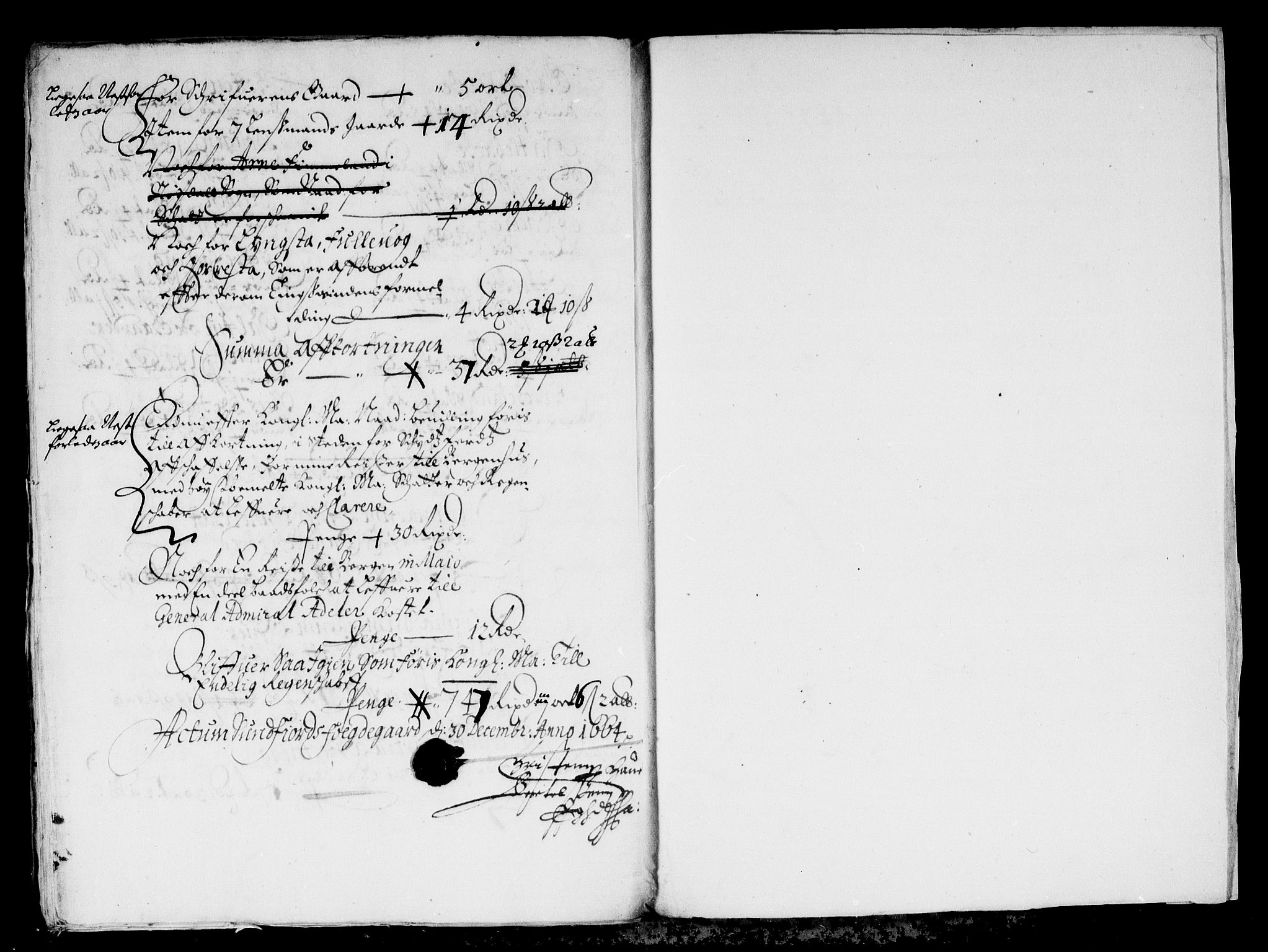 Rentekammeret inntil 1814, Reviderte regnskaper, Stiftamtstueregnskaper, Bergen stiftamt, RA/EA-6043/R/Rc/L0013: Bergen stiftamt, 1664