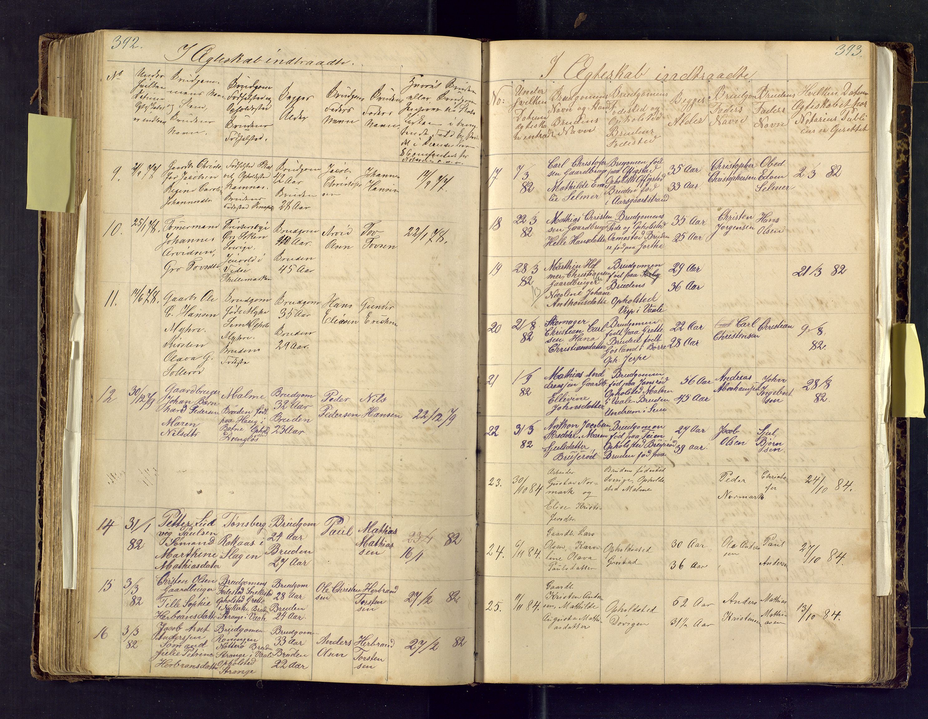 Den evangelisk lutherske frimenighet i Jarlsbergs grevskap med flere steder, AV/SAKO-P-1384/F/Fa/L0001: Dissenterprotokoll nr. Fa/L0001, 1872-1925, s. 392-393