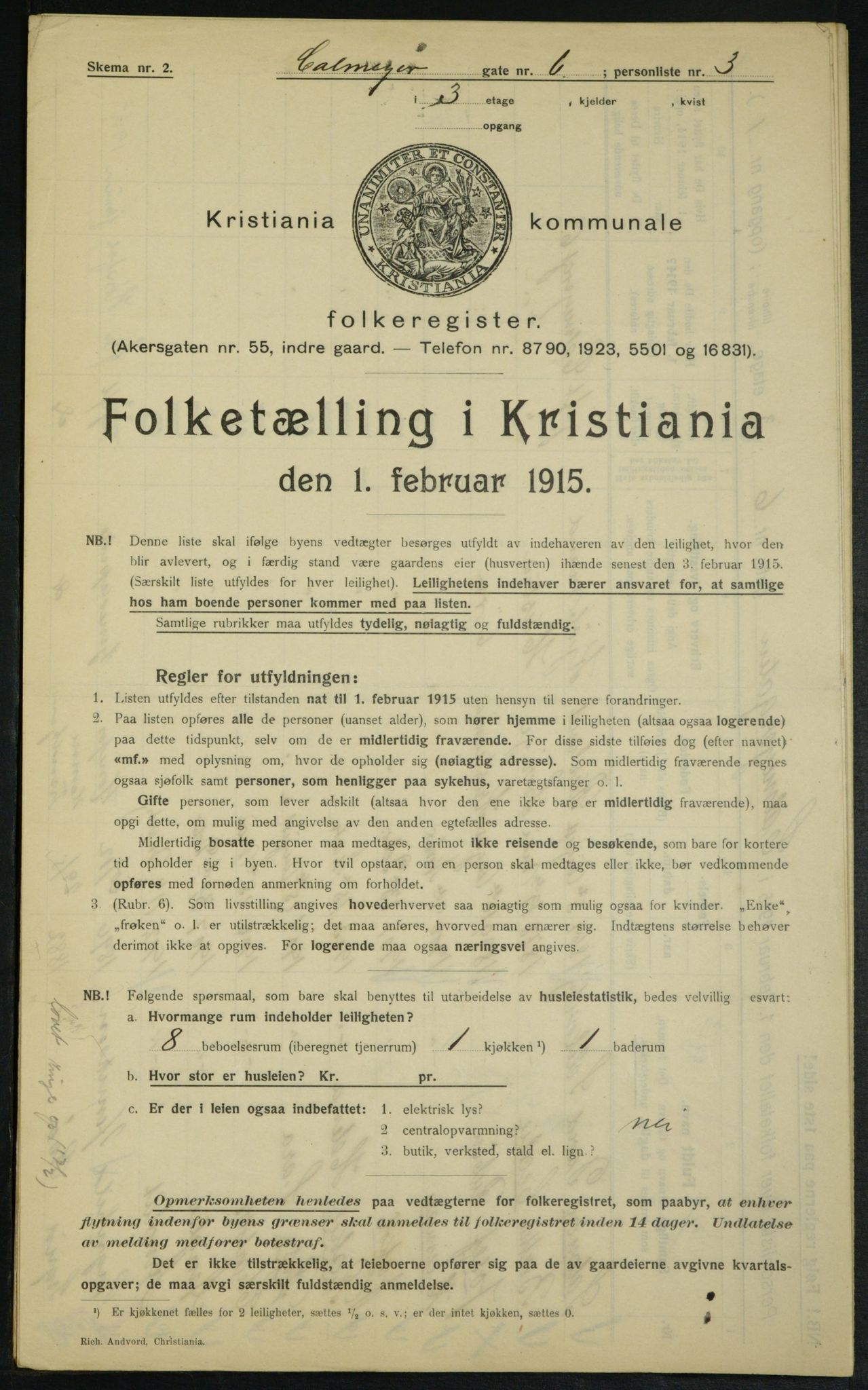 OBA, Kommunal folketelling 1.2.1915 for Kristiania, 1915, s. 11421