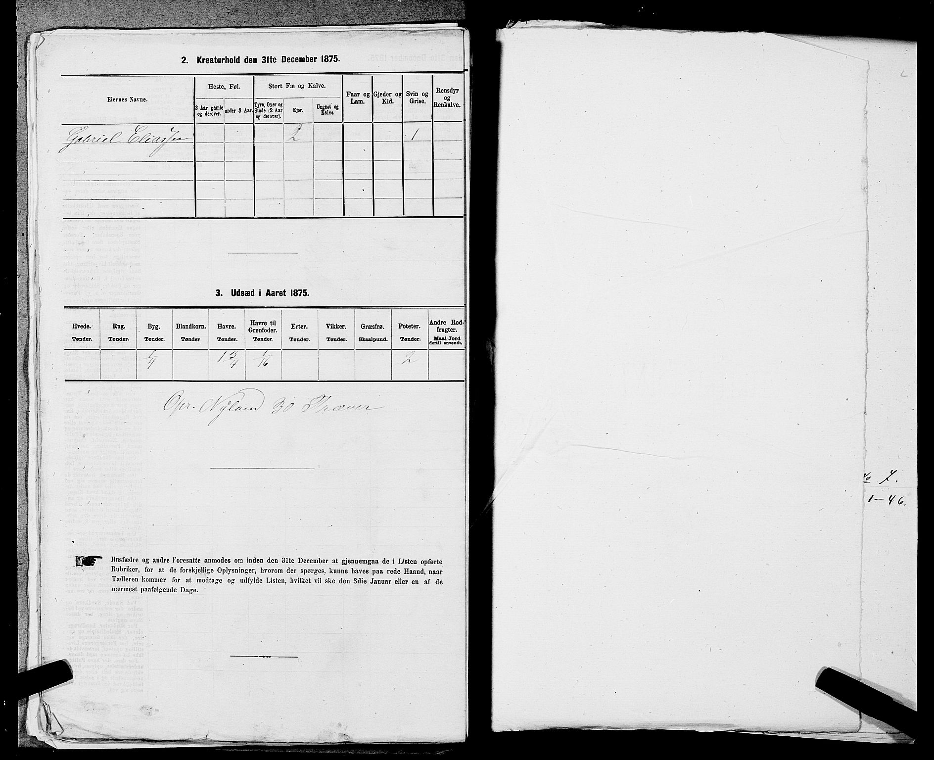 SAST, Folketelling 1875 for 1123L Høyland prestegjeld, Høyland sokn, 1875, s. 961