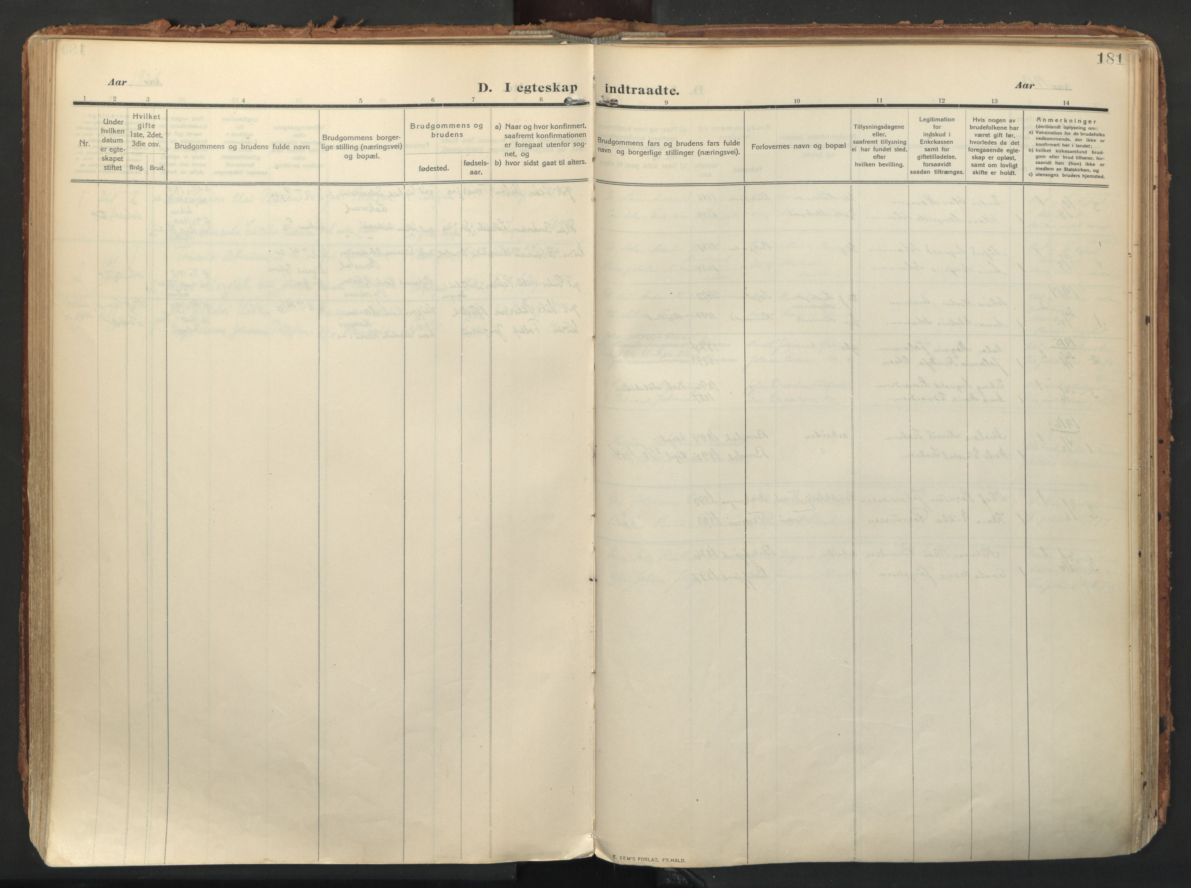 Balsfjord sokneprestembete, AV/SATØ-S-1303/G/Ga/L0009kirke: Ministerialbok nr. 9, 1909-1921, s. 181