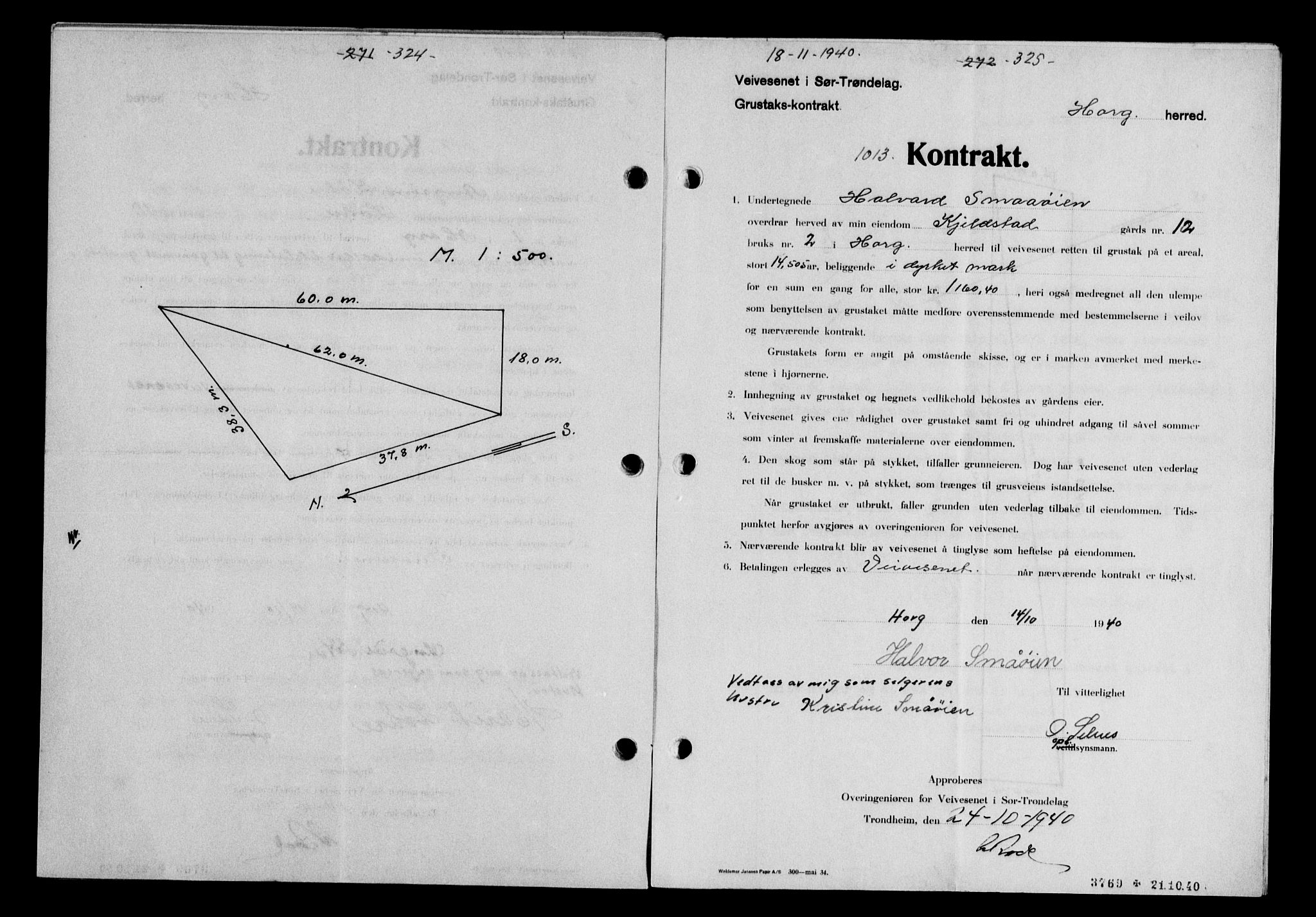 Gauldal sorenskriveri, SAT/A-0014/1/2/2C/L0052: Pantebok nr. 57, 1940-1941, Dagboknr: 1013/1940