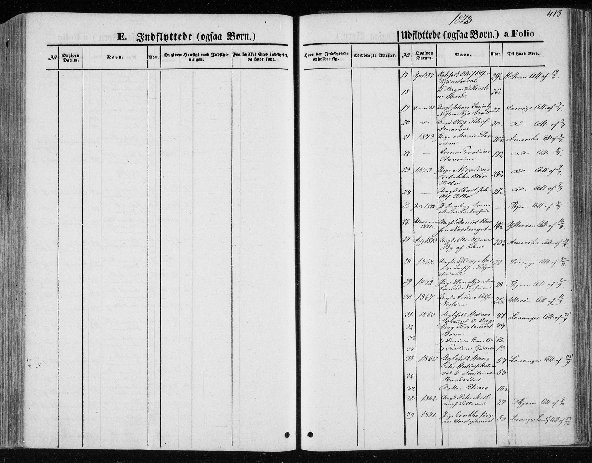 Ministerialprotokoller, klokkerbøker og fødselsregistre - Nord-Trøndelag, SAT/A-1458/717/L0157: Ministerialbok nr. 717A08 /1, 1863-1877, s. 413
