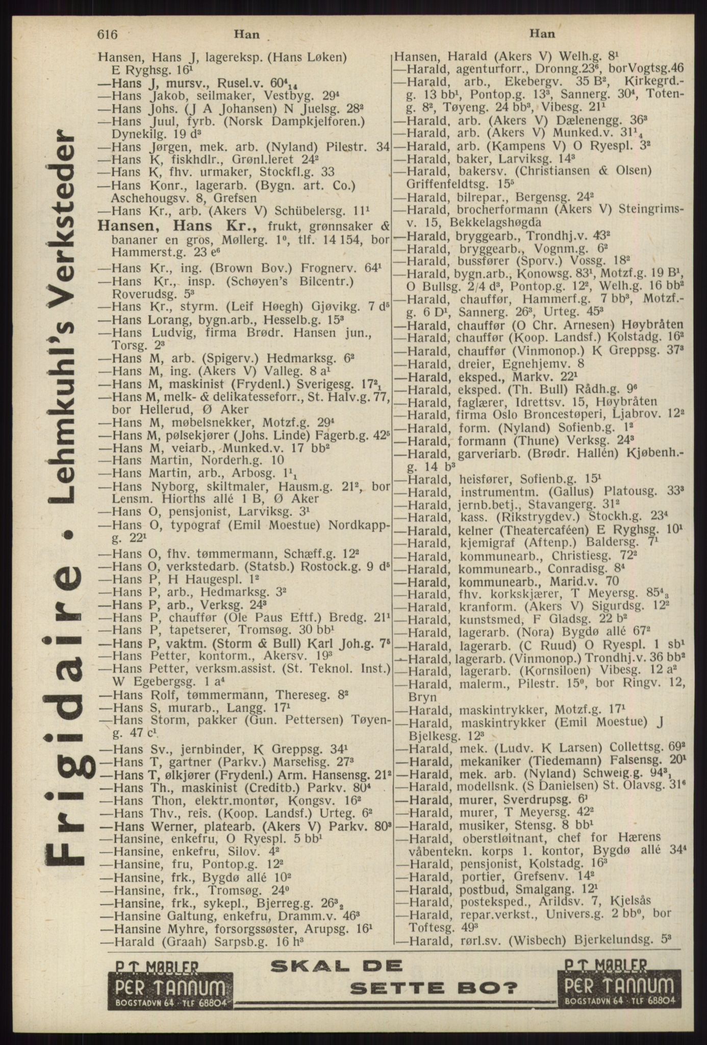 Kristiania/Oslo adressebok, PUBL/-, 1939, s. 616