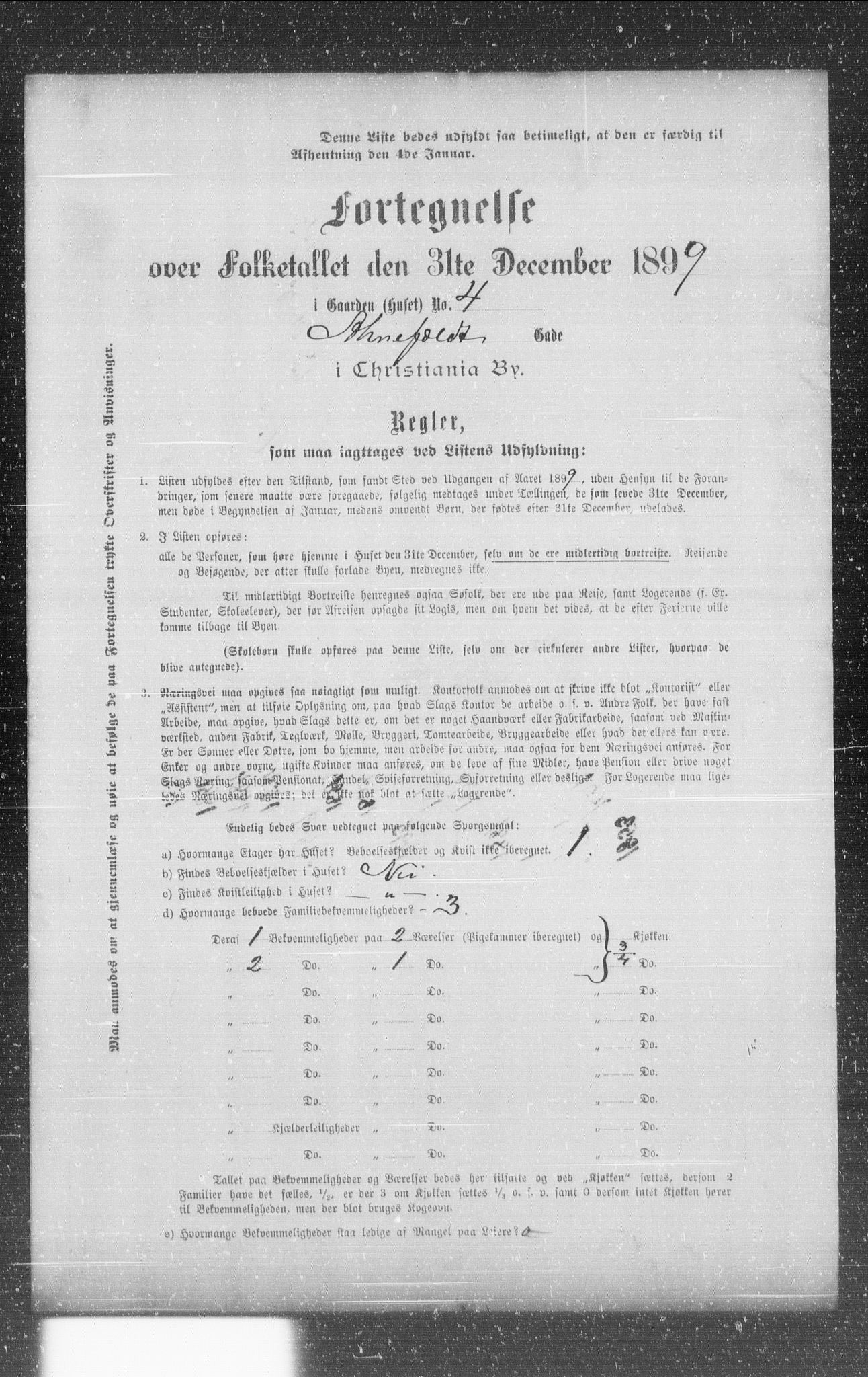 OBA, Kommunal folketelling 31.12.1899 for Kristiania kjøpstad, 1899, s. 11