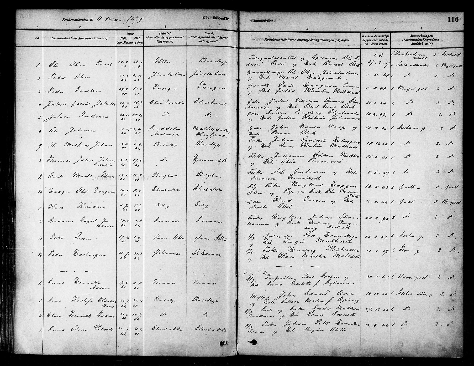 Alta sokneprestkontor, AV/SATØ-S-1338/H/Ha/L0002.kirke: Ministerialbok nr. 2, 1879-1892, s. 116