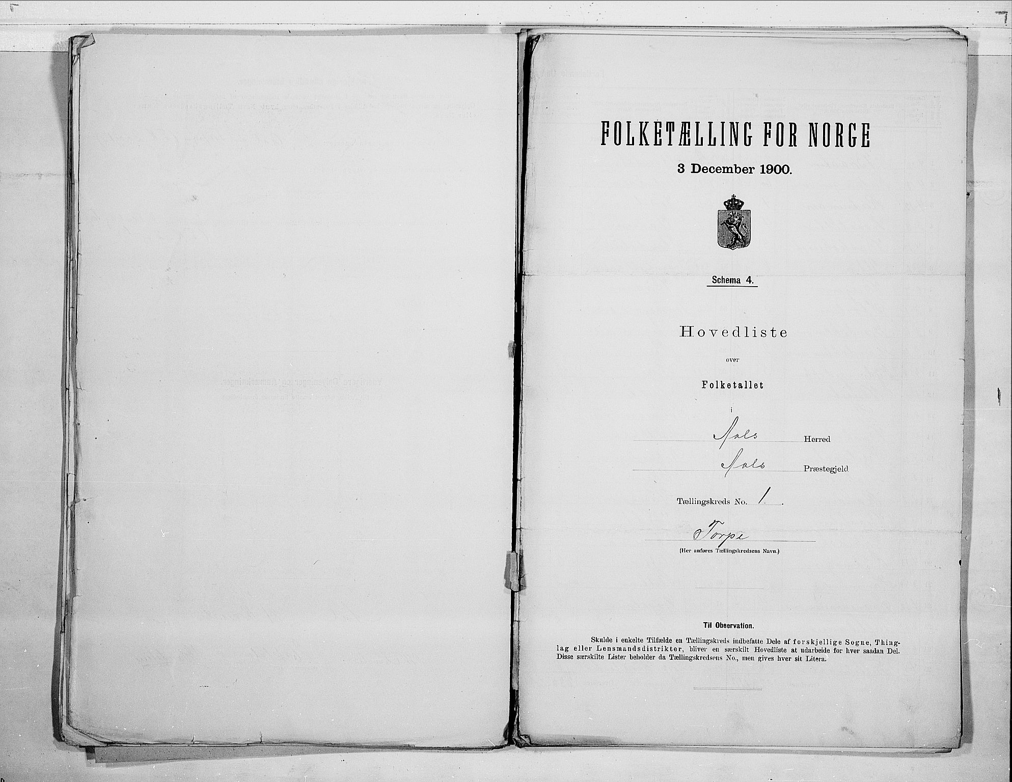 RA, Folketelling 1900 for 0619 Ål herred, 1900, s. 5