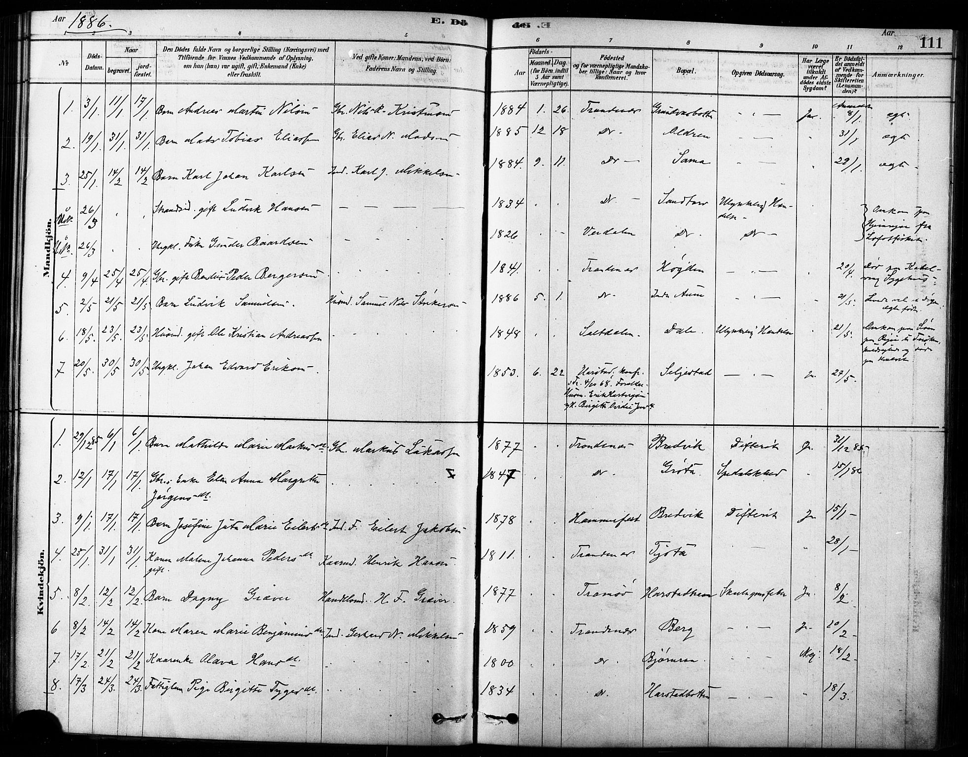 Trondenes sokneprestkontor, AV/SATØ-S-1319/H/Ha/L0015kirke: Ministerialbok nr. 15, 1878-1889, s. 111