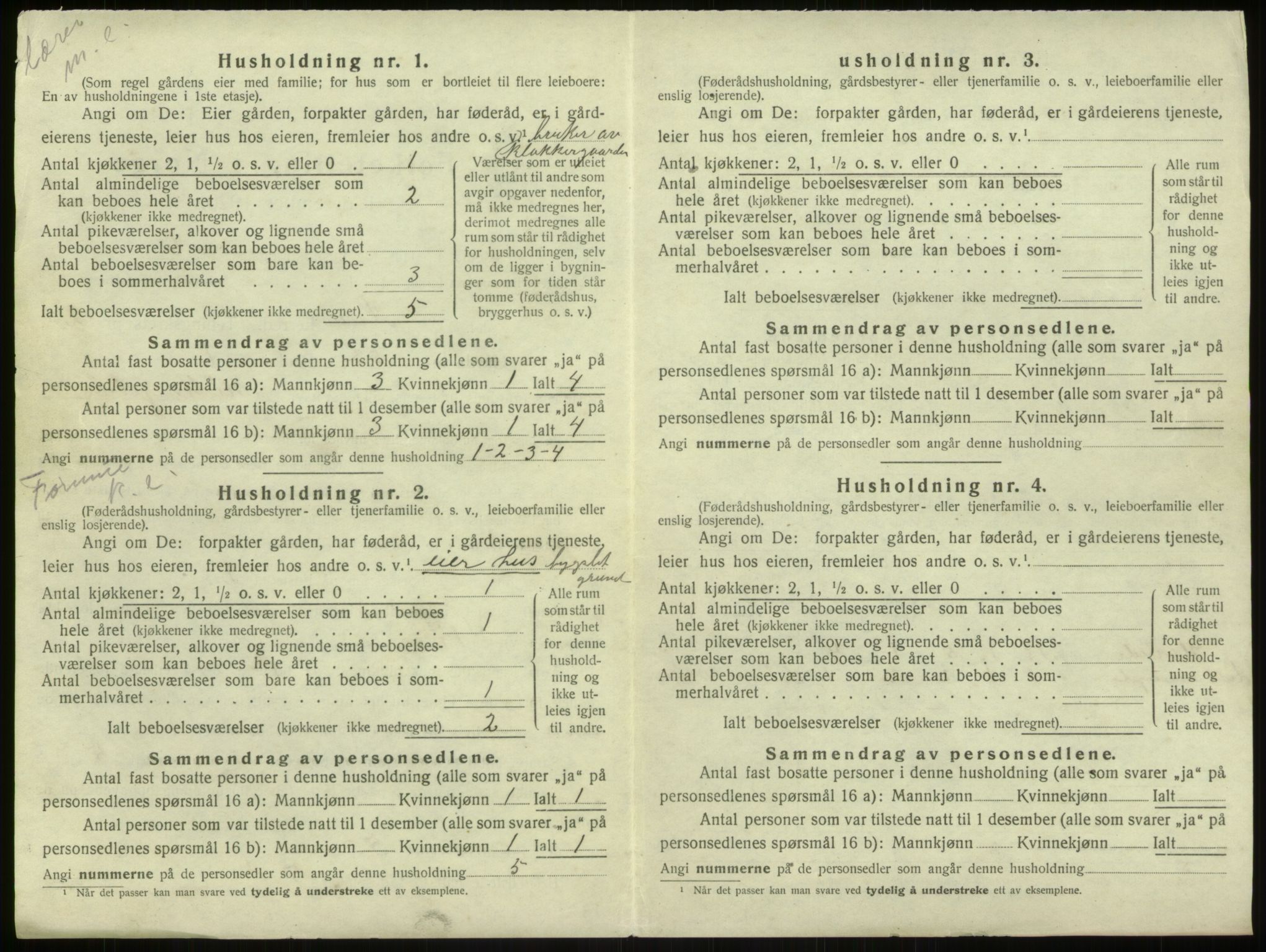 SAB, Folketelling 1920 for 1250 Haus herred, 1920, s. 127