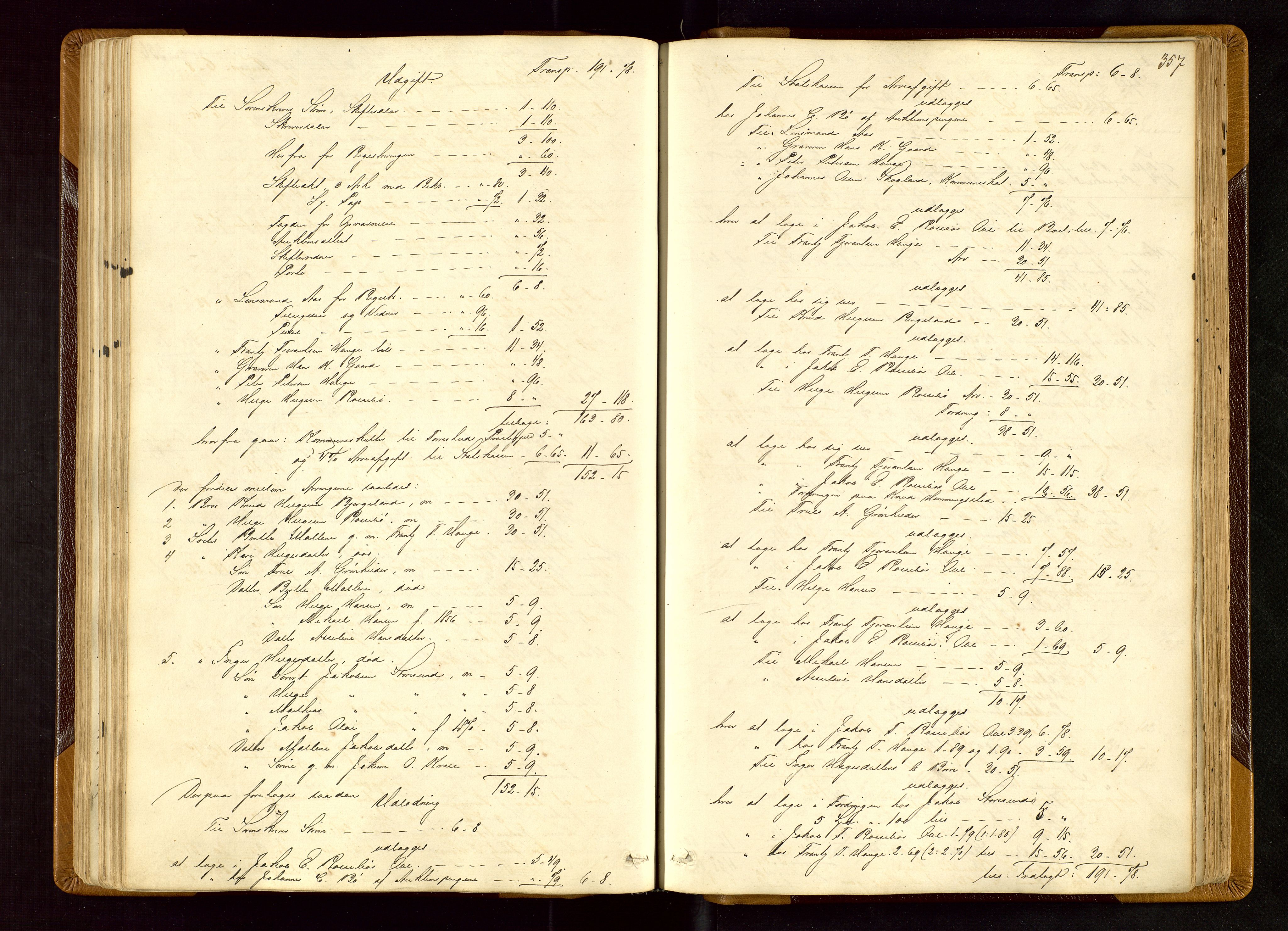 Karmsund sorenskriveri, SAST/A-100311/01/IV/IVDBA/L0004: SKIFTEPROTOKOLL TORVESTAD, TYSVÆR, 1868-1877, s. 356b-357a