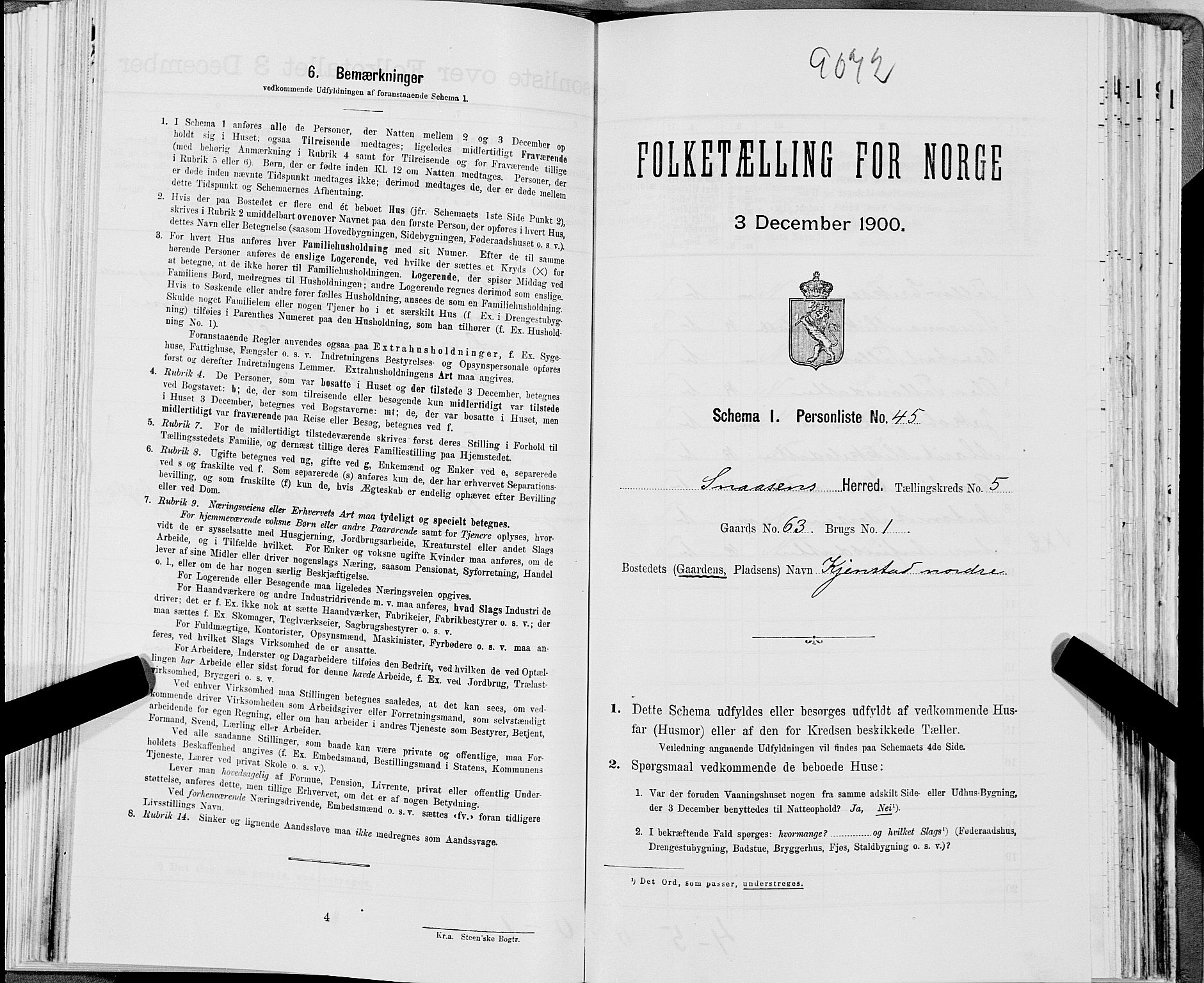 SAT, Folketelling 1900 for 1736 Snåsa herred, 1900, s. 1259