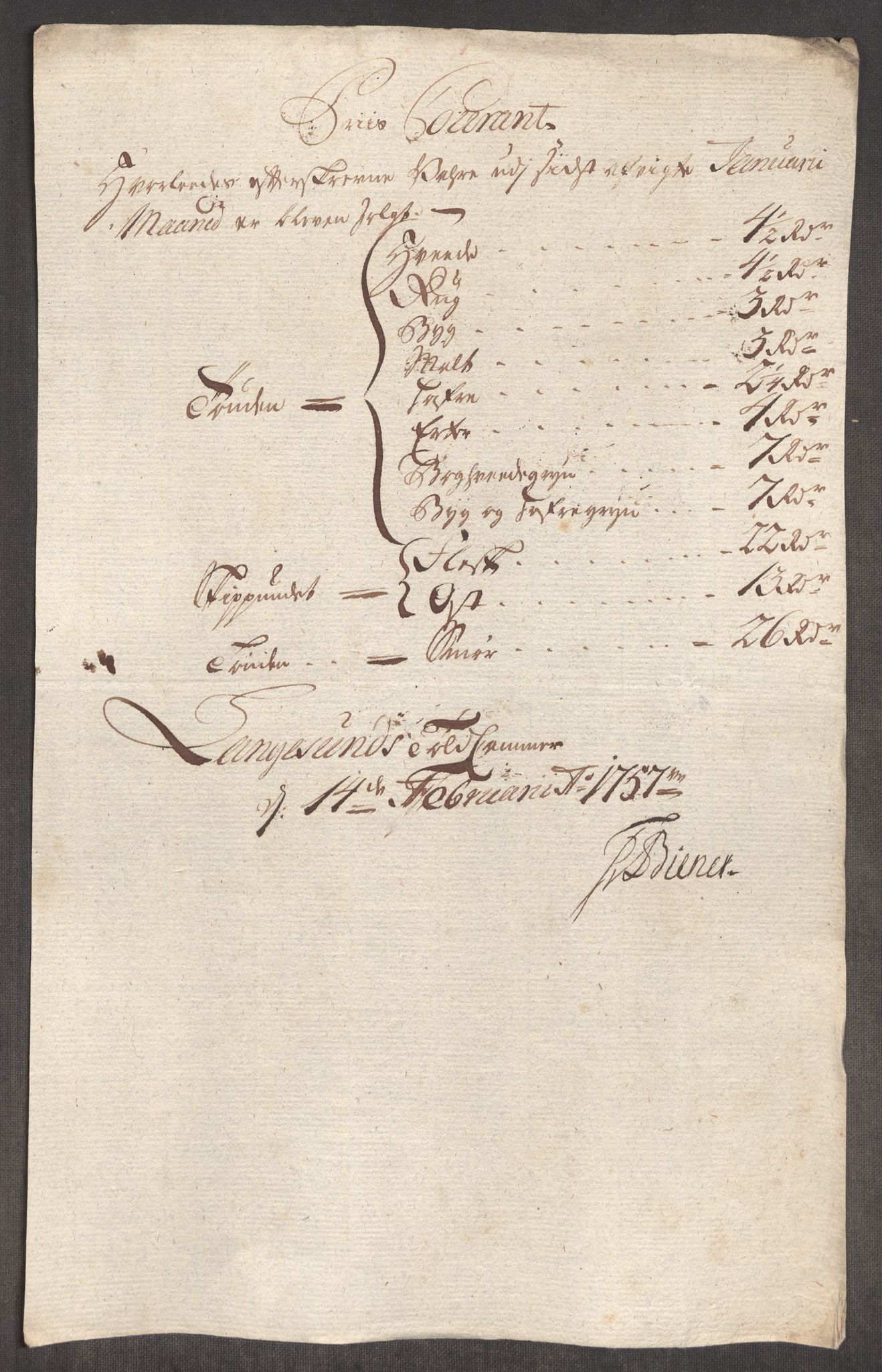 Rentekammeret inntil 1814, Realistisk ordnet avdeling, AV/RA-EA-4070/Oe/L0005: [Ø1]: Priskuranter, 1753-1757, s. 832