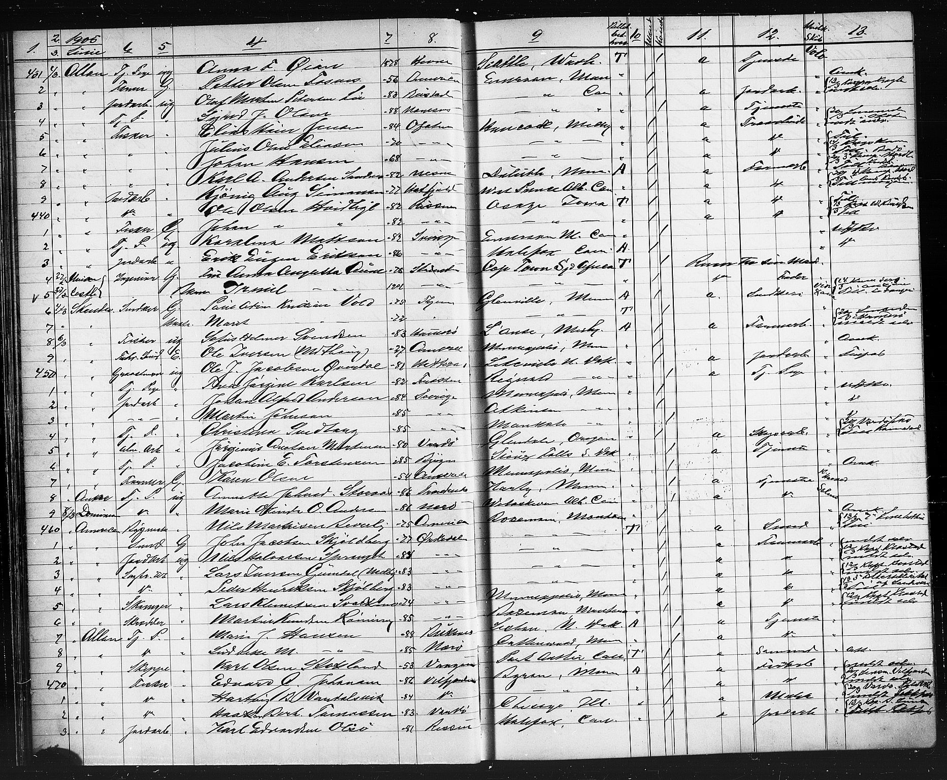 Trondheim politikammer, AV/SAT-A-1887/1/32/L0013: Emigrantprotokoll XII, 1904-1907