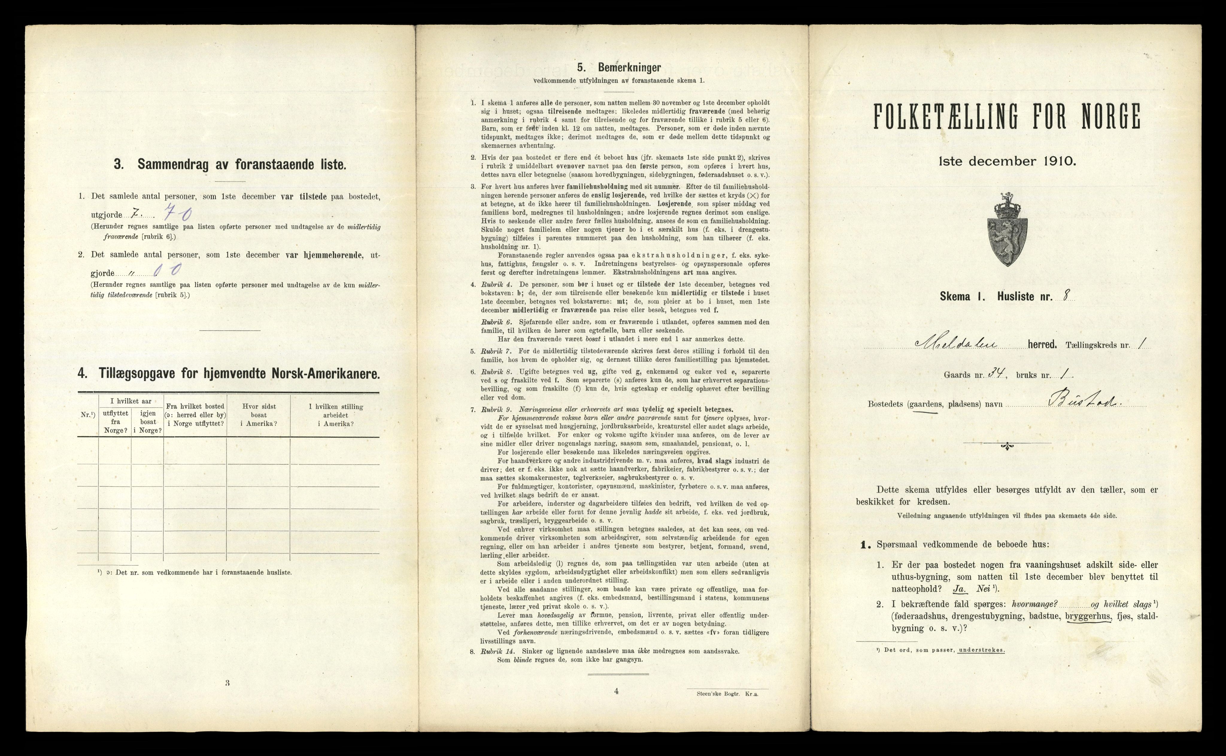 RA, Folketelling 1910 for 1636 Meldal herred, 1910, s. 61