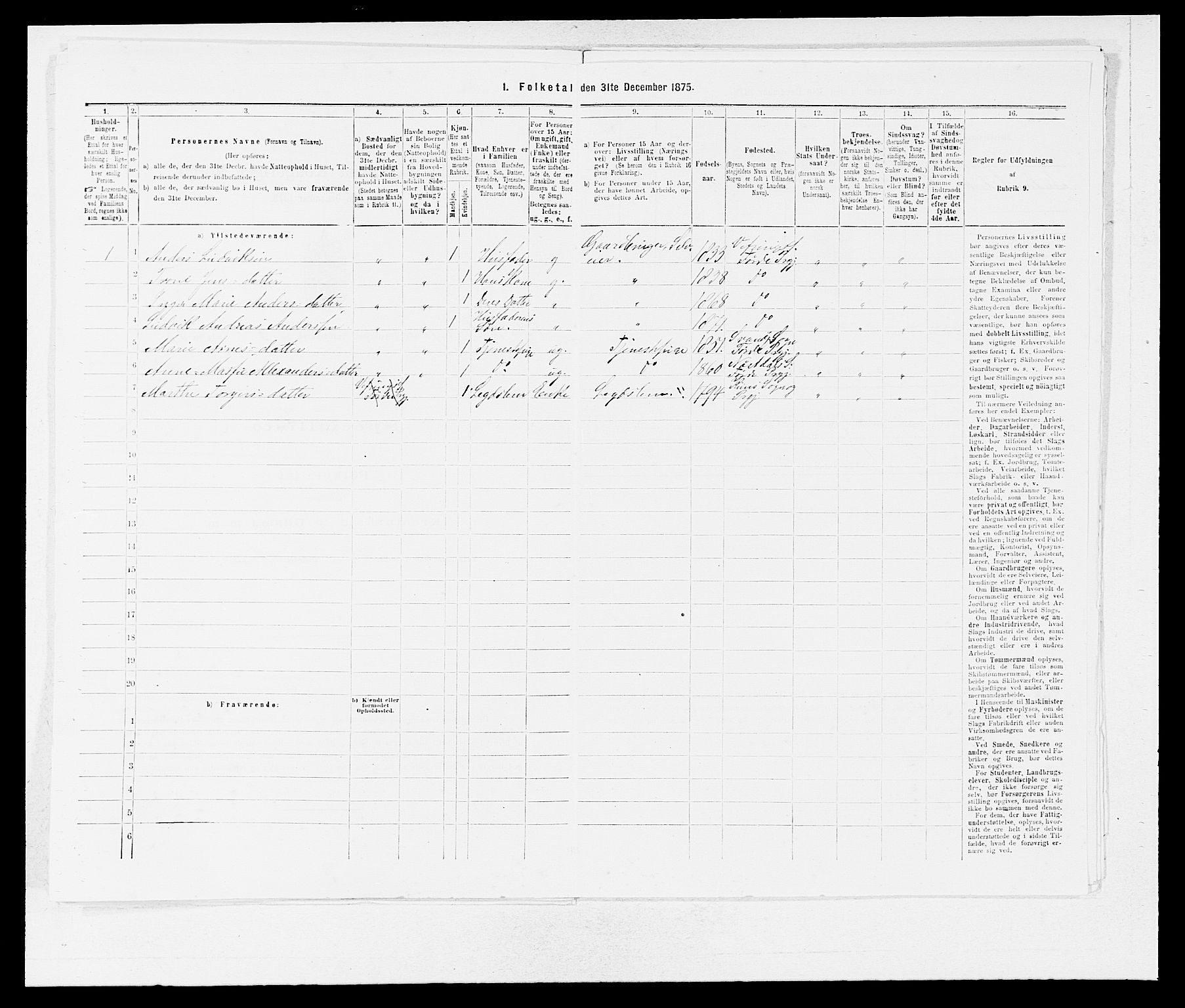 SAB, Folketelling 1875 for 1432P Førde prestegjeld, 1875, s. 2016