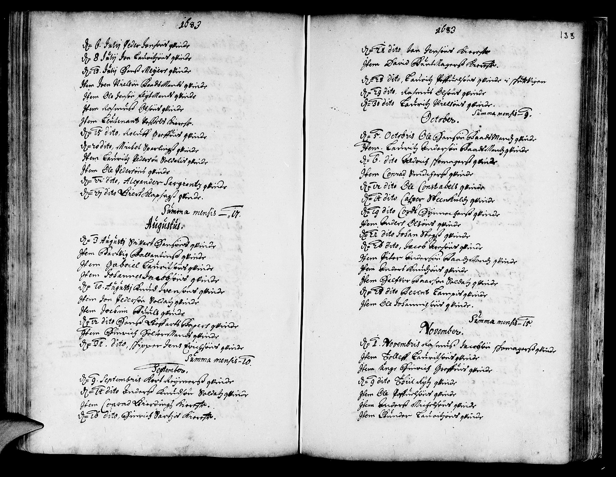 Korskirken sokneprestembete, SAB/A-76101/H/Haa/L0001: Ministerialbok nr. A 1, 1674-1688, s. 133