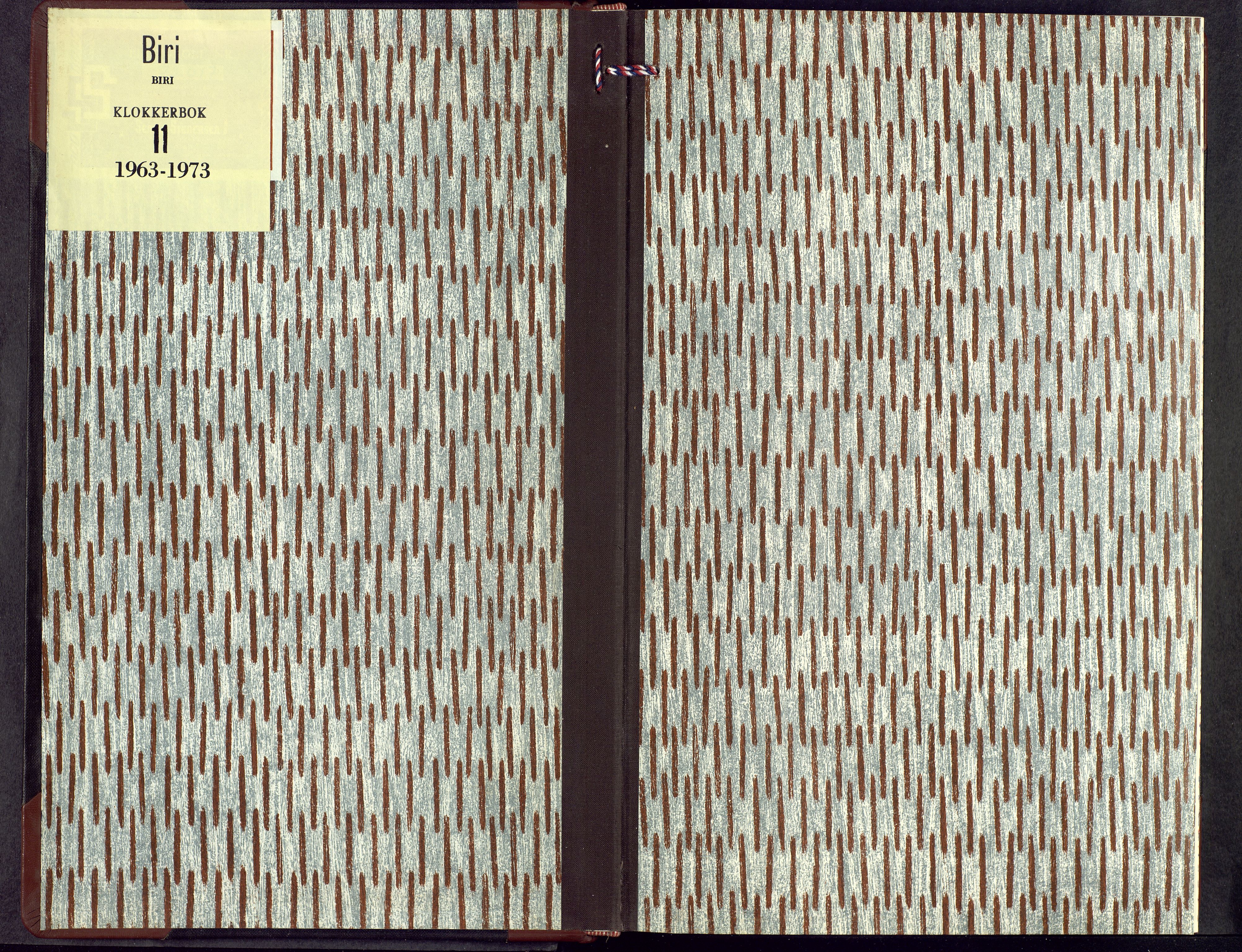 Biri prestekontor, SAH/PREST-096/H/Ha/Hab/L0011: Klokkerbok nr. 11, 1963-1973