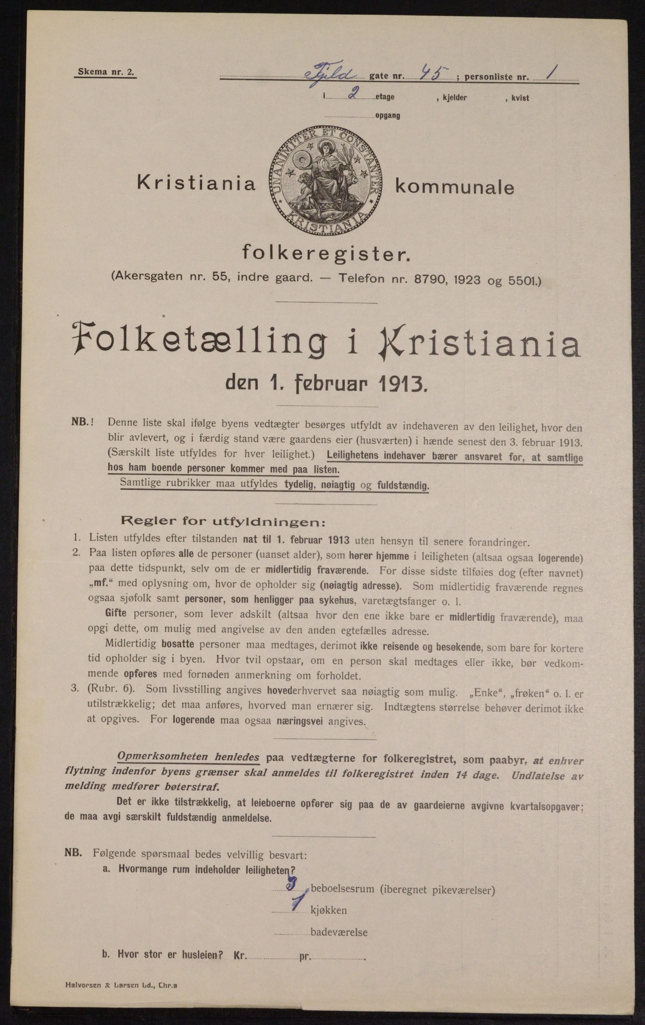 OBA, Kommunal folketelling 1.2.1913 for Kristiania, 1913, s. 24750