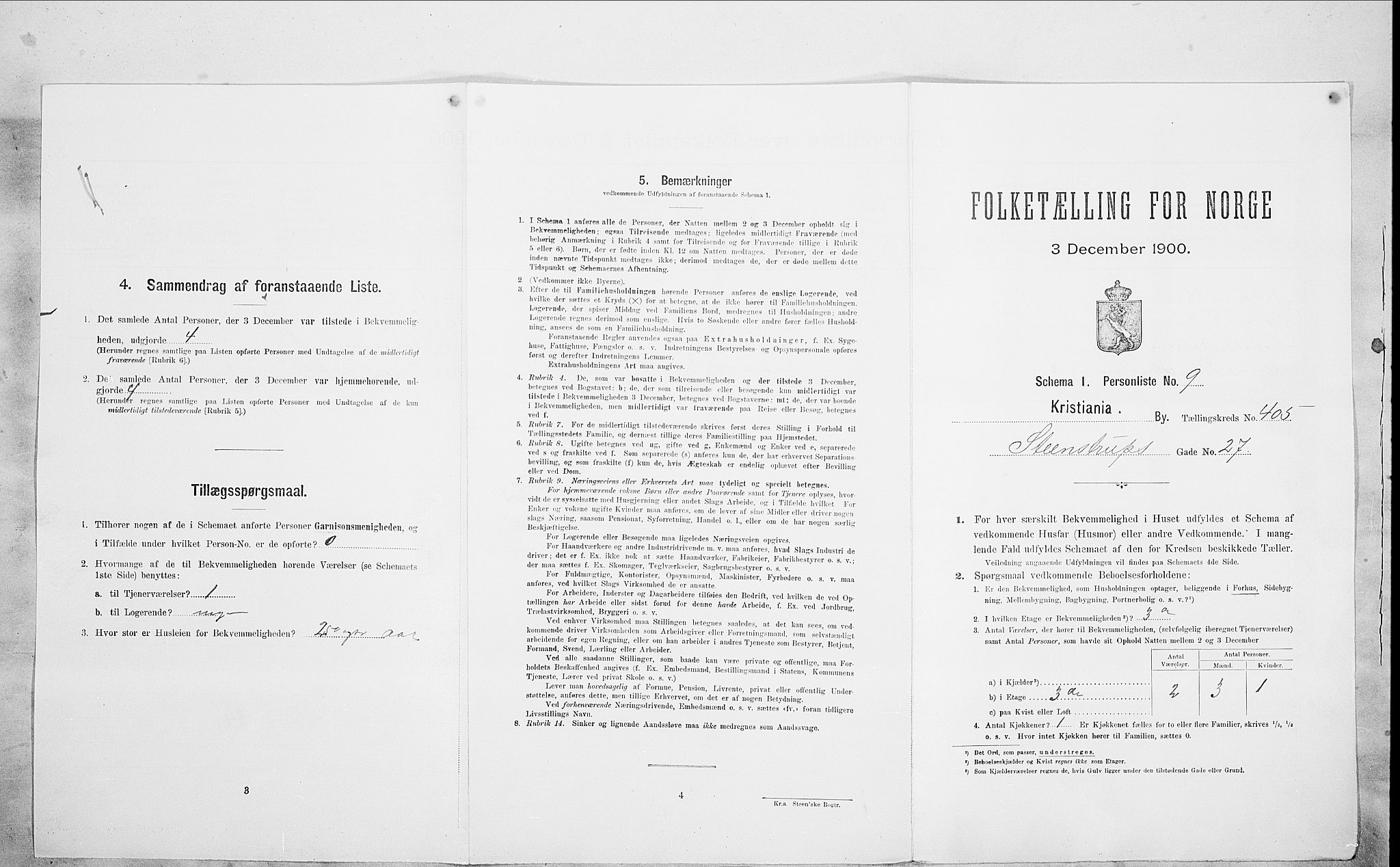 SAO, Folketelling 1900 for 0301 Kristiania kjøpstad, 1900, s. 90870