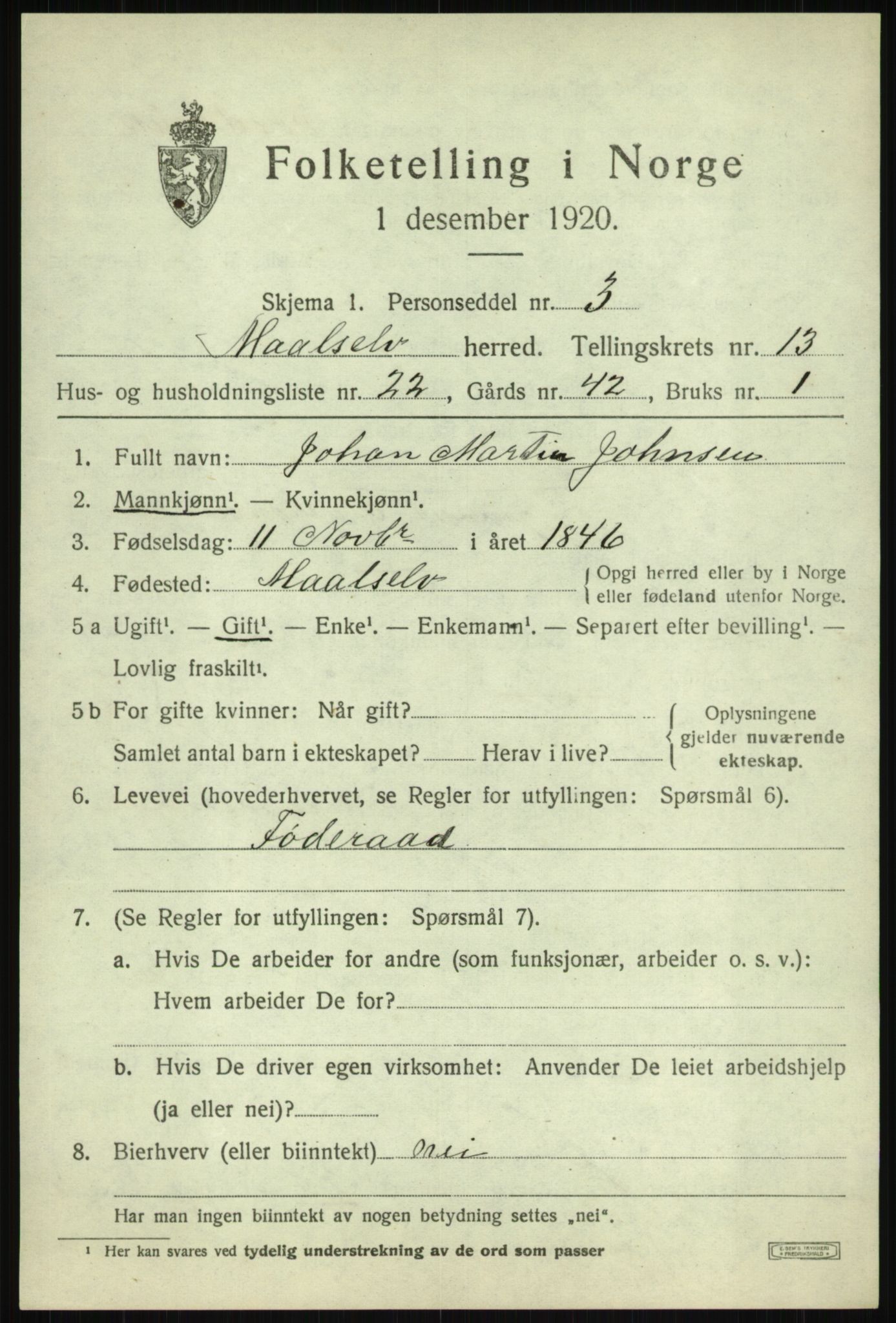 SATØ, Folketelling 1920 for 1924 Målselv herred, 1920, s. 6983