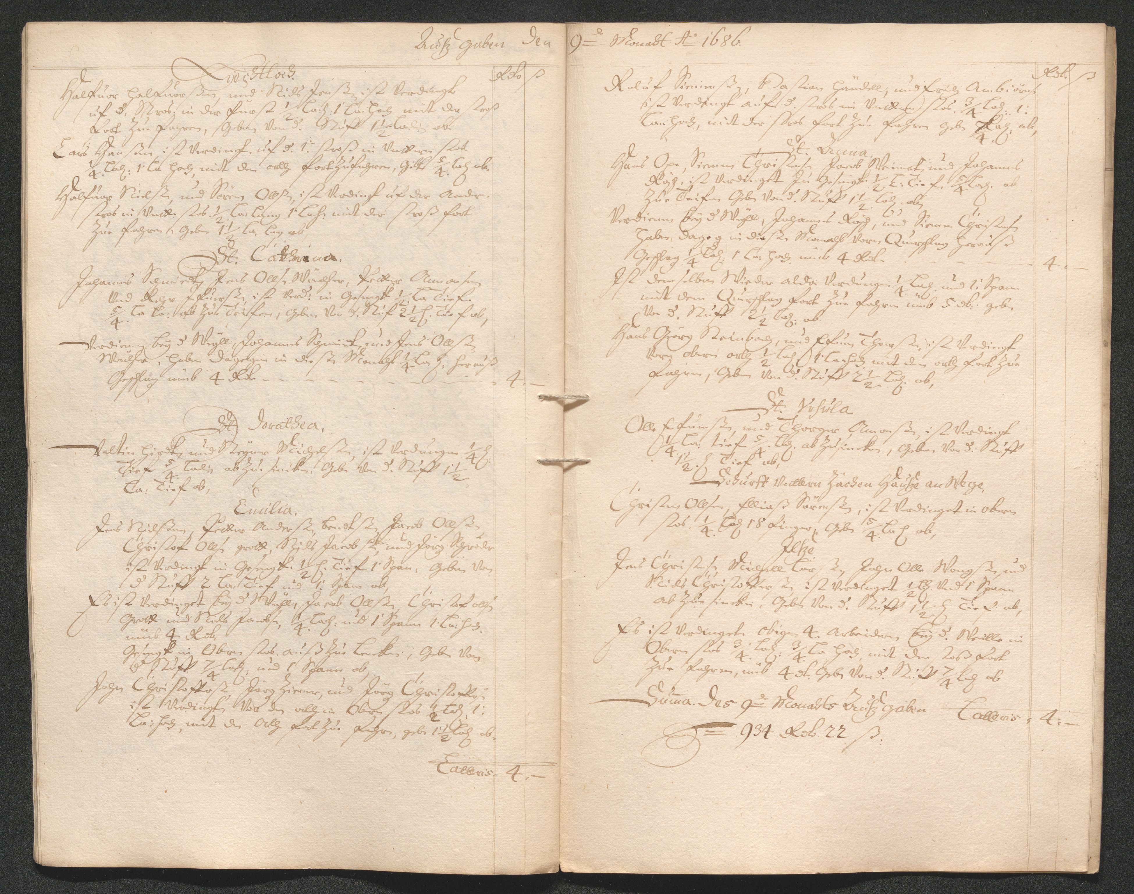 Kongsberg Sølvverk 1623-1816, AV/SAKO-EA-3135/001/D/Dc/Dcd/L0066: Utgiftsregnskap for gruver m.m., 1687-1694, s. 9