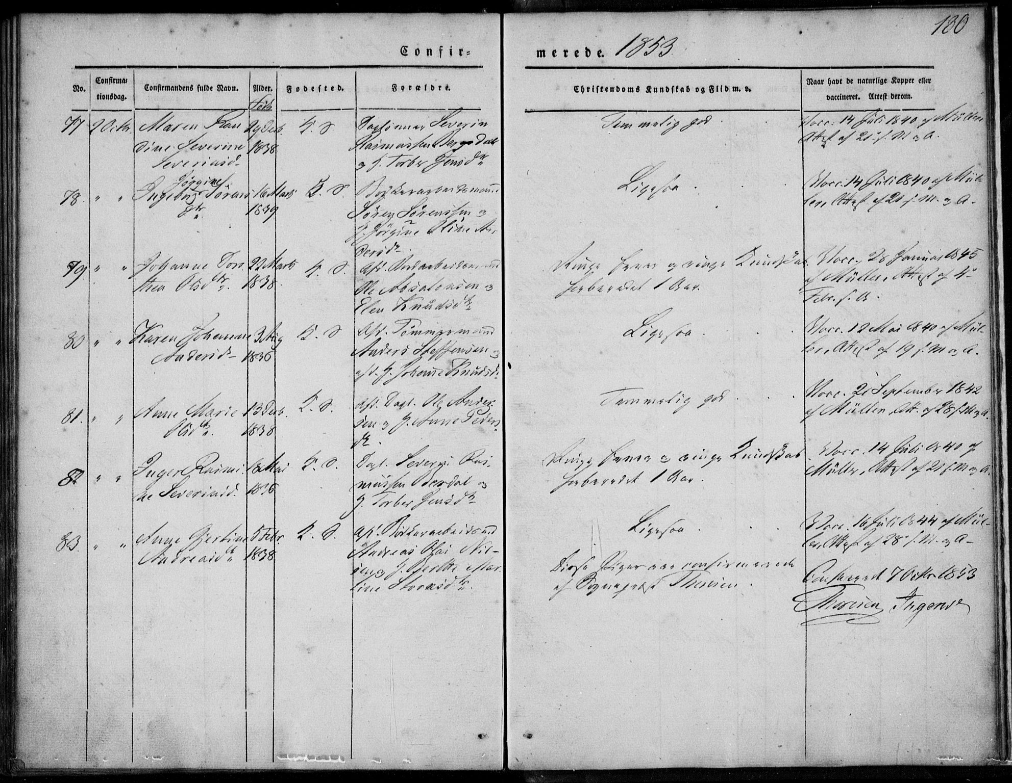Korskirken sokneprestembete, SAB/A-76101/H/Haa/L0026: Ministerialbok nr. C 2, 1842-1854, s. 180
